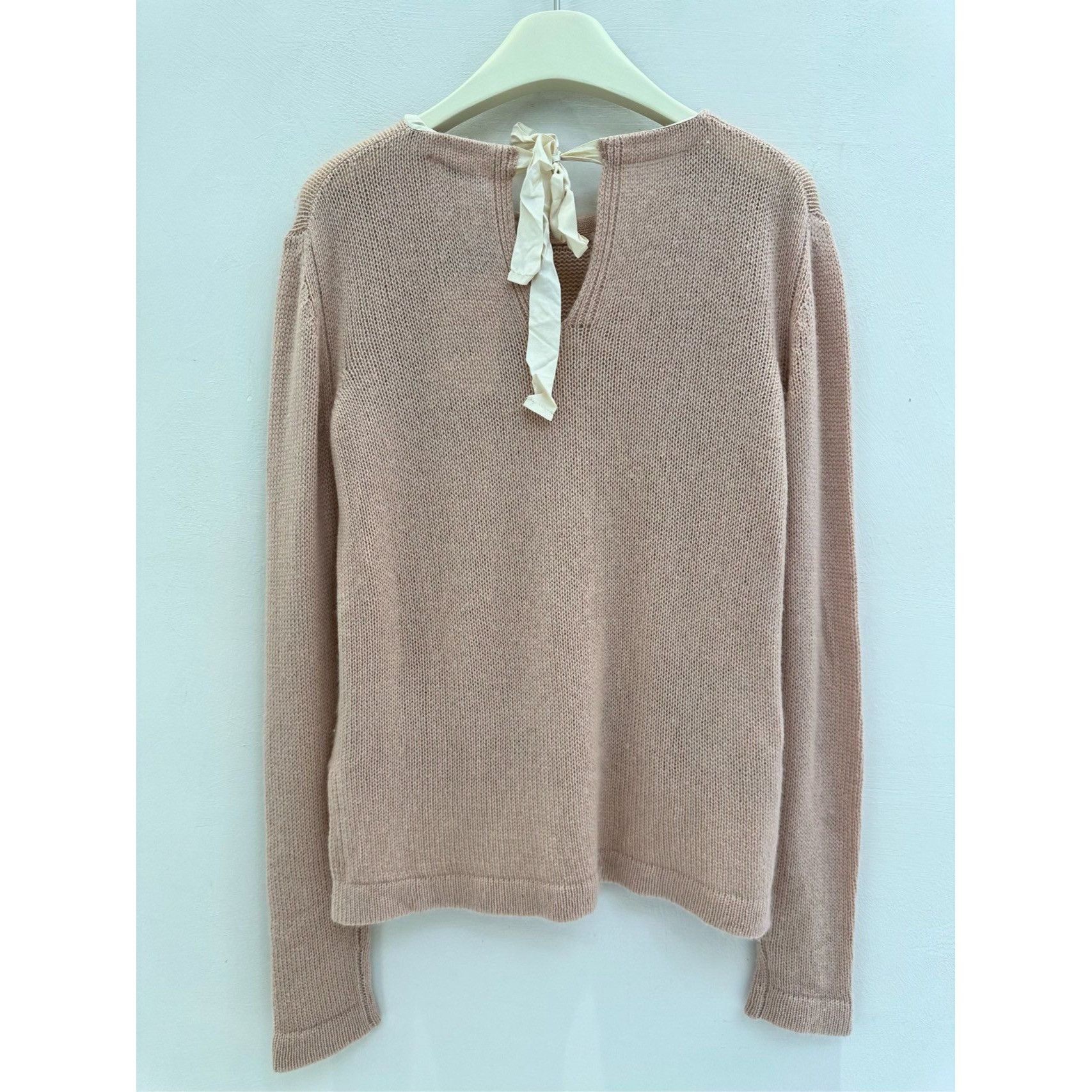 Miu Miu Miu Miu Pink Knit Sweater With Back Ribbon Tie Long Sleeves Size XS / US 0-2 / IT 36-38 - 2 Thumbnail