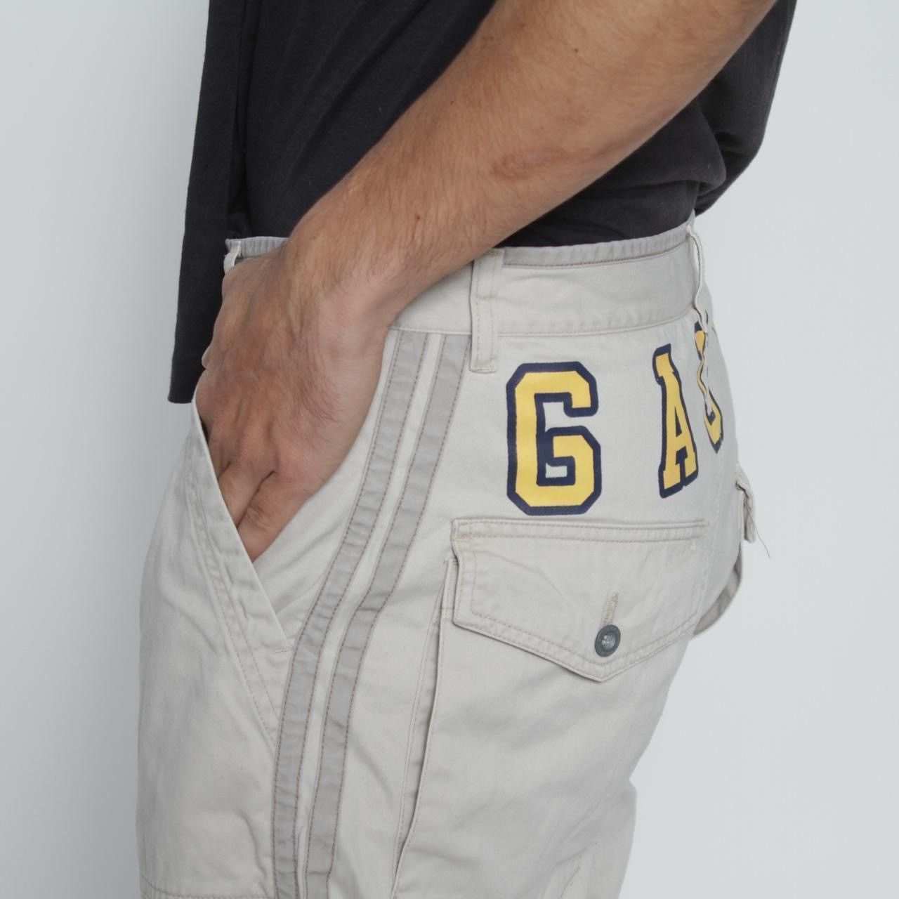 Vintage CREAM SIDE STRIPE DETAIL PANTS WITH BACK GRAPHIC BY GAUDI Size US 30 / EU 46 - 4 Thumbnail