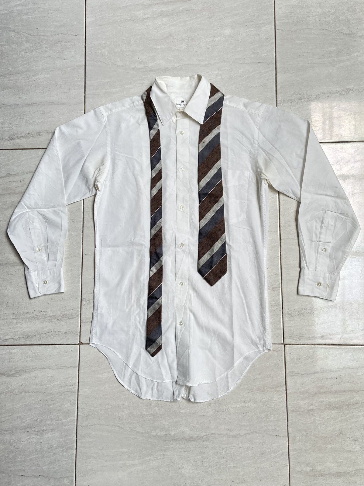 Issey Miyake ISSEY MIYAKE IM White Shirt Tie Size US S / EU 44-46 / 1 - 6 Thumbnail