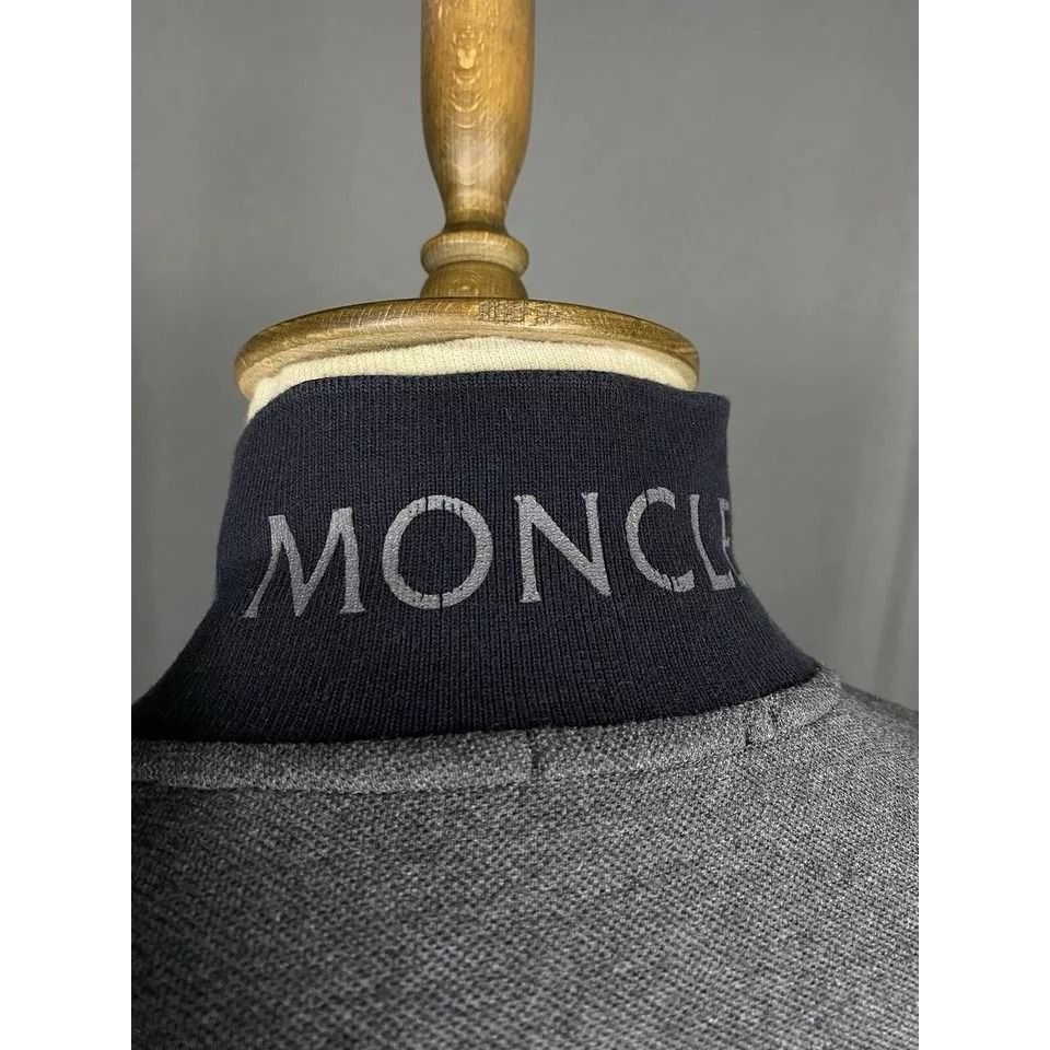Moncler Moncler Maglia Men's Gray Collared Polo Longsleeve Sweater S Size US M / EU 48-50 / 2 - 11 Thumbnail