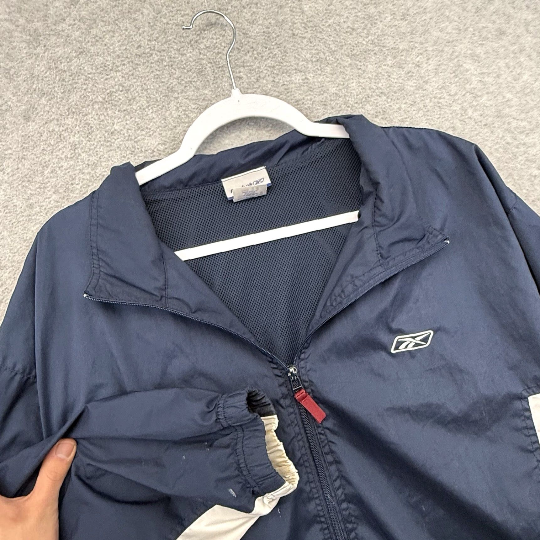 Reebok VINTAGE Reebok Windbreaker Jacket Full Zip Mens XL Navy Blue Y2K Lightweight Size US XL / EU 56 / 4 - 3 Thumbnail