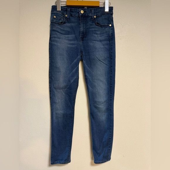 7 For All Mankind 7 For All Mankind Skinny Jeans Sz 27 Dark Wash Stretch Denim Size 27" / US 4 / IT 40 - 2 Thumbnail