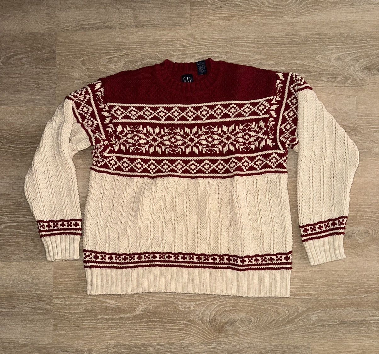 Gap × Vintage Vintage Gap Red Cotton Knit Sweater Size US M / EU 48-50 / 2 - 1 Thumbnail