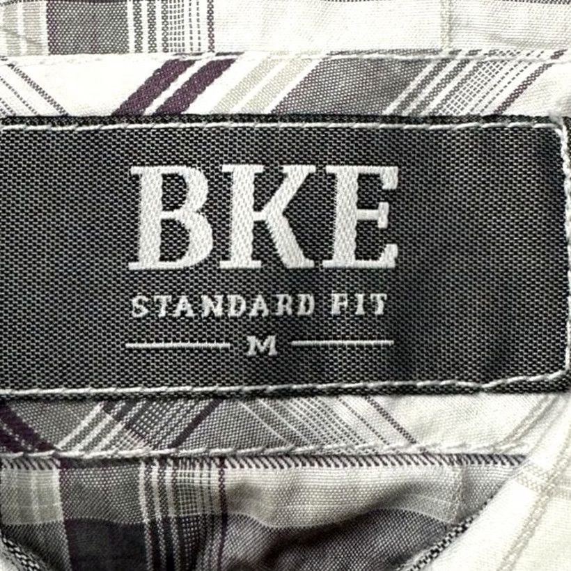 BKE BKE Shirt Mens Medium White Grey Plaid Cowboy Pearl Snap Standard Fit Size US M / EU 48-50 / 2 - 5 Thumbnail