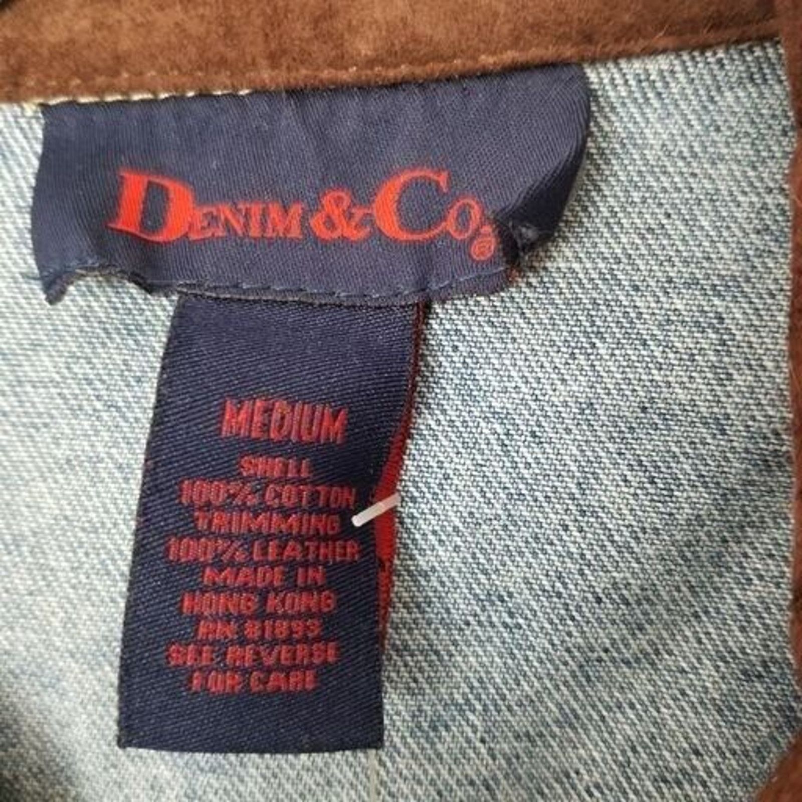 Denim & Co. QVC Denim & Co Womens Western Jean Jacket Sz M Leather Size M / US 6-8 / IT 42-44 - 7 Thumbnail