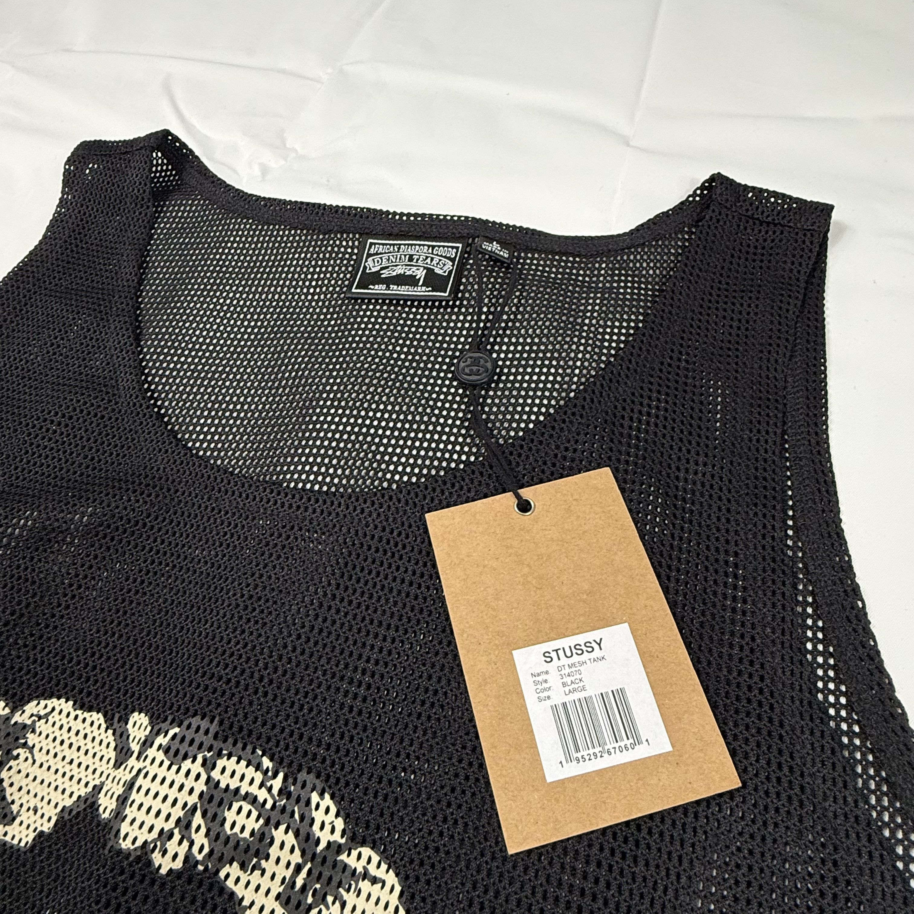 DENIM TEARS × Stussy Stussy x Denim Tears DT Mesh Tank Top Black Graphic Size US L / EU 52-54 / 3 - 3 Thumbnail