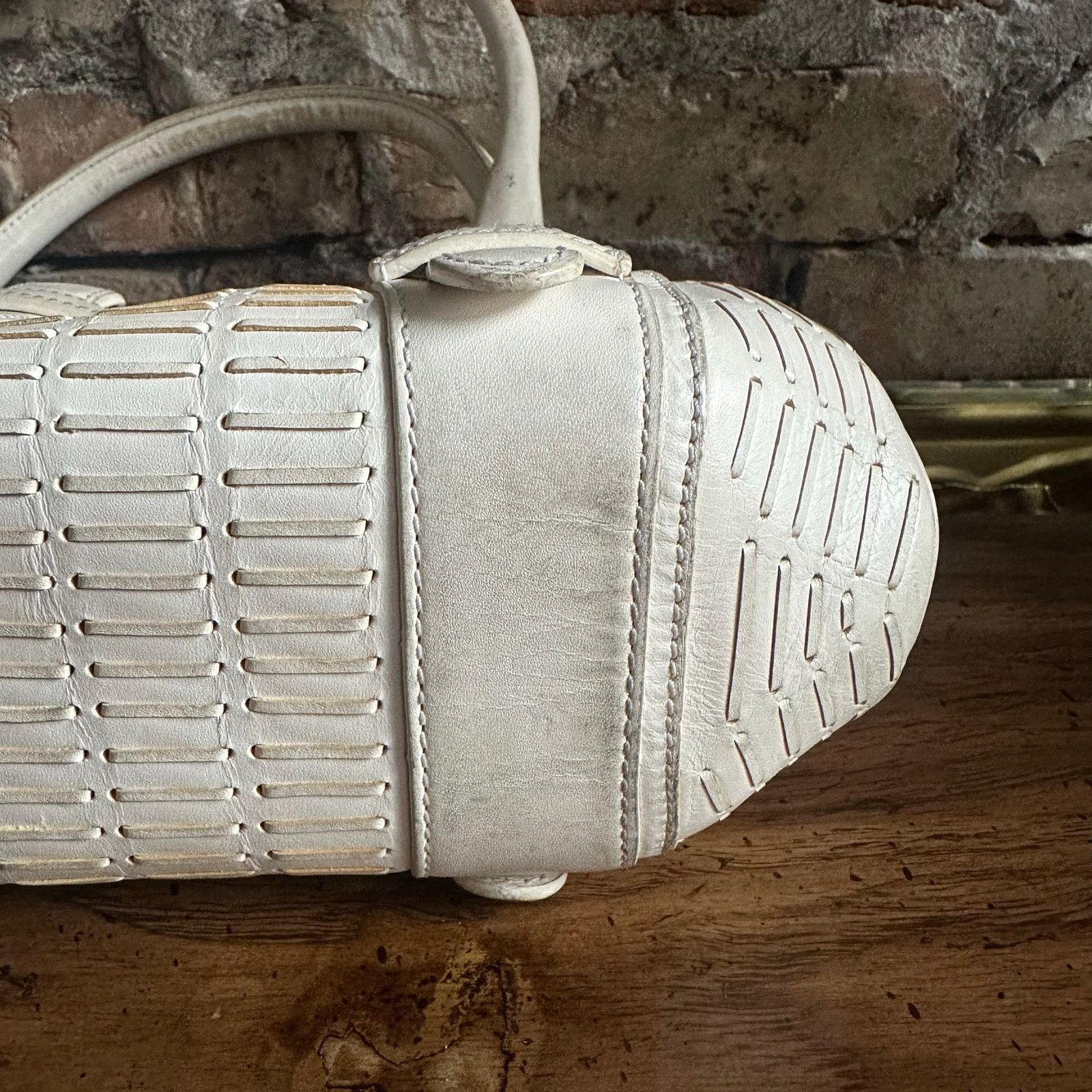 Loewe Vintage 2000's Loewe White Leather Senda Satchel Size ONE SIZE - 21 Thumbnail
