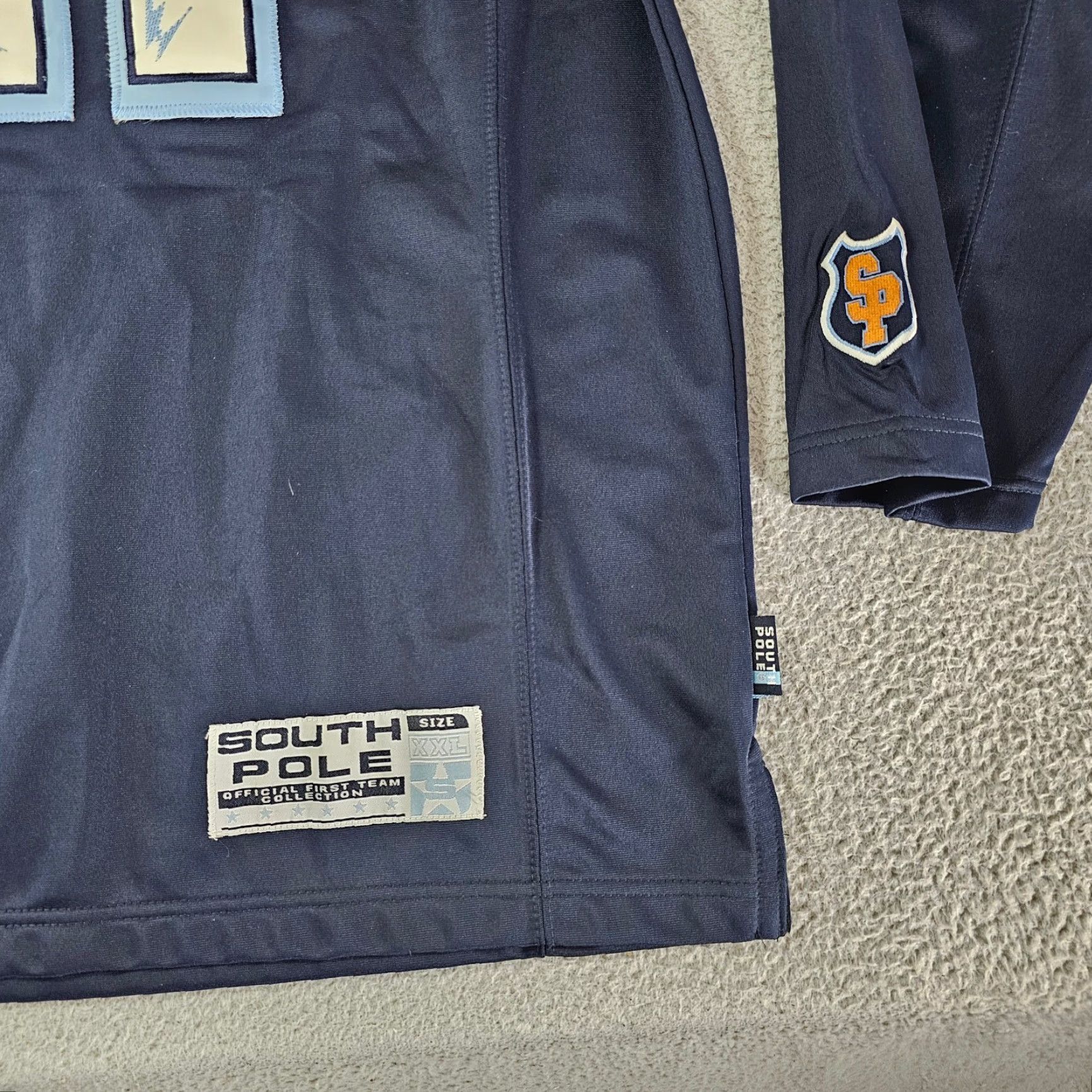 Southpole VINTAGE Southpole Jersey Football Mens 2XL Navy Pullover Fleece Lined Crew Neck Embroidered Jersey Thermal 100% Polyester"} Size US XXL / EU 58 / 5 - 3 Thumbnail