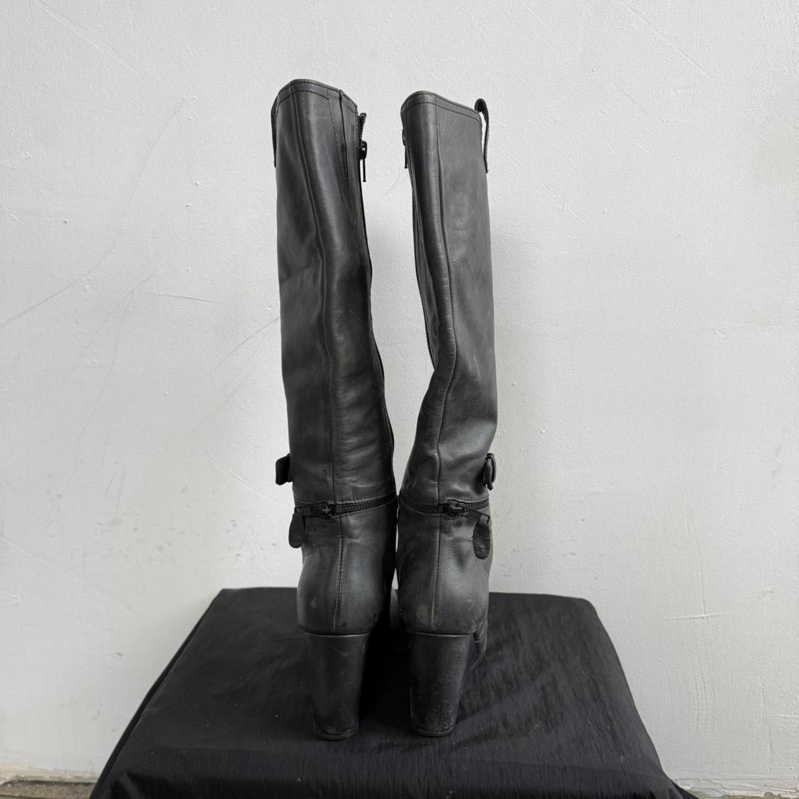 Other Billi Bi Knee High Wedge Leather Boots Grunge Size US 5 / IT 35 - 7 Thumbnail