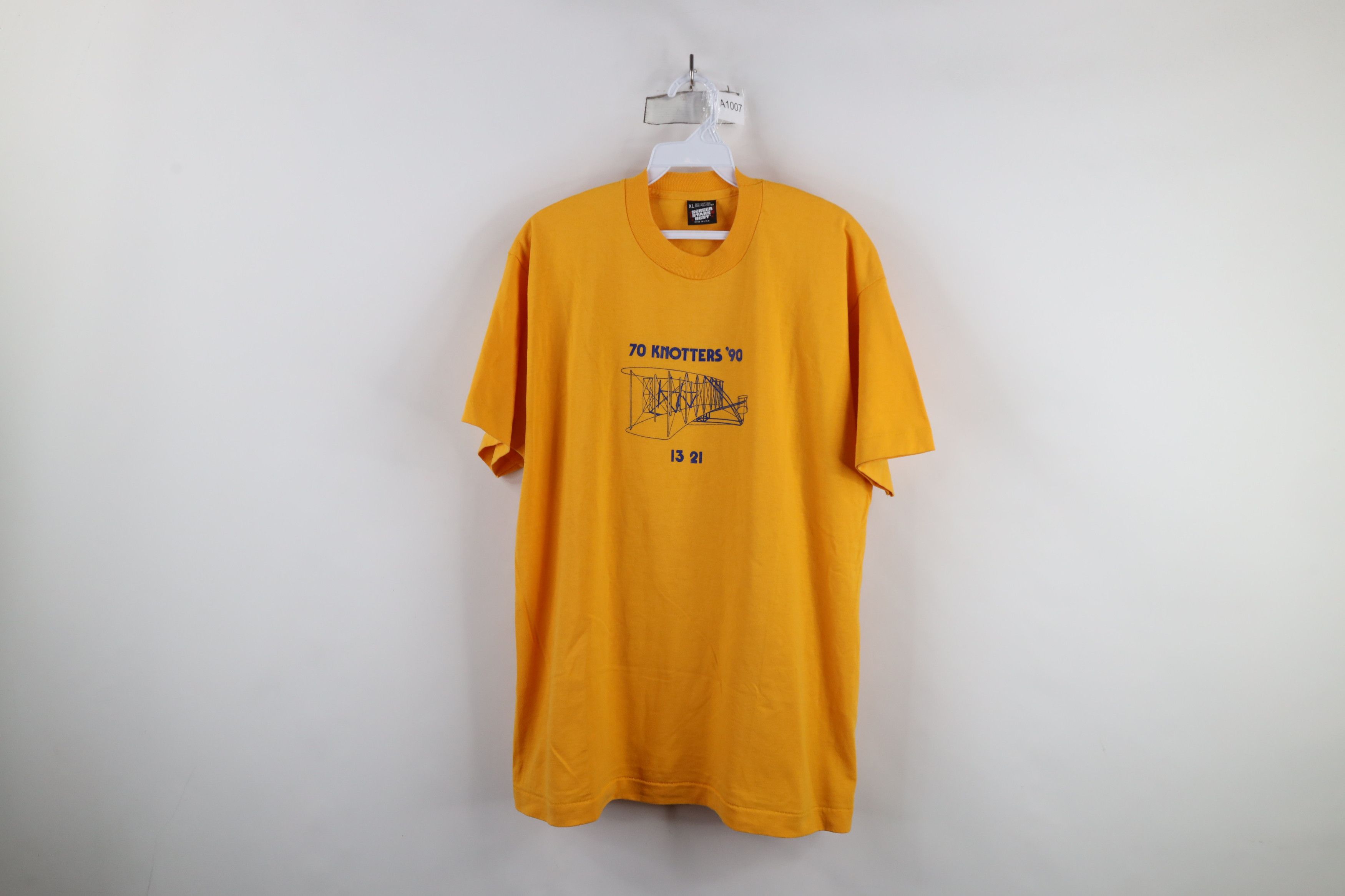 Vintage Vintage 90s 70 Knotters 1990 Airplane Short Sleeve T-Shirt Size US XL / EU 56 / 4 - 1 Thumbnail