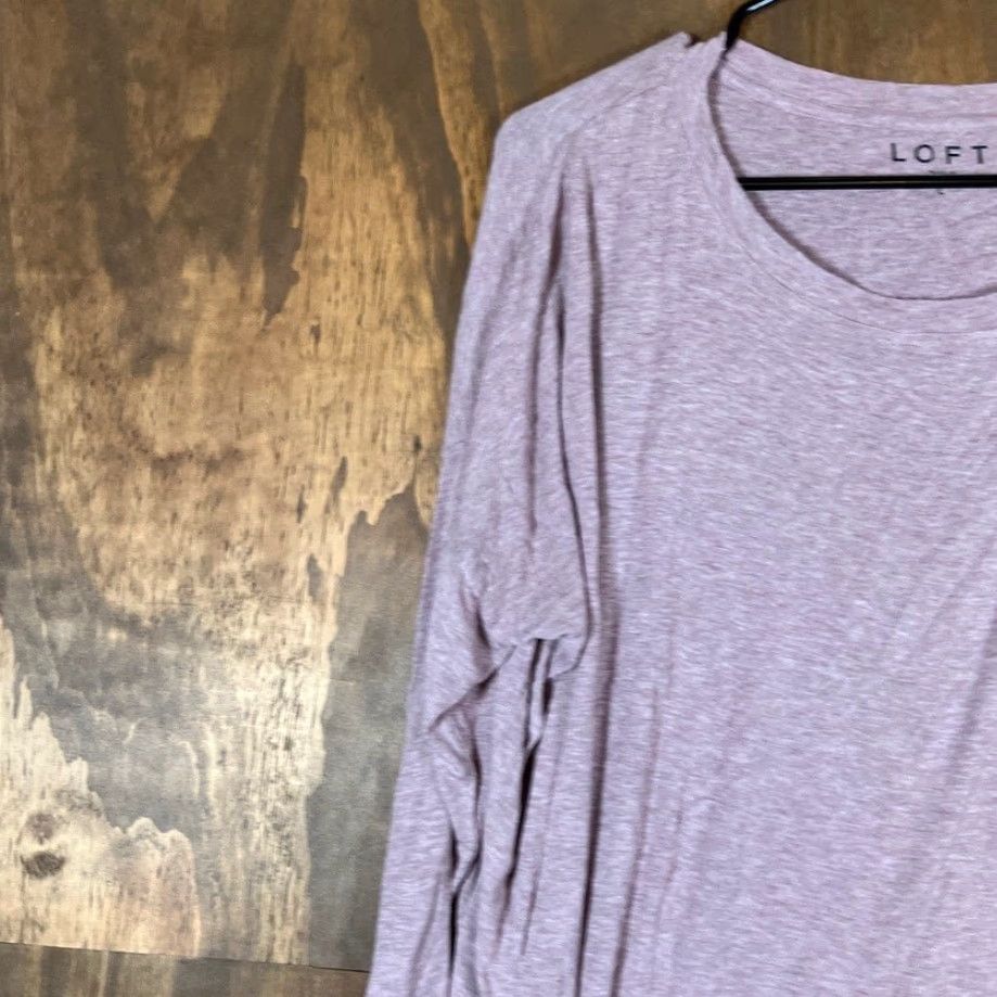 Loft LOFT Womens Shirt Purple Long Sleeve Casual Stretch Regular Large Adults Womens Shirt Size L / US 10 / IT 46 - 4 Thumbnail