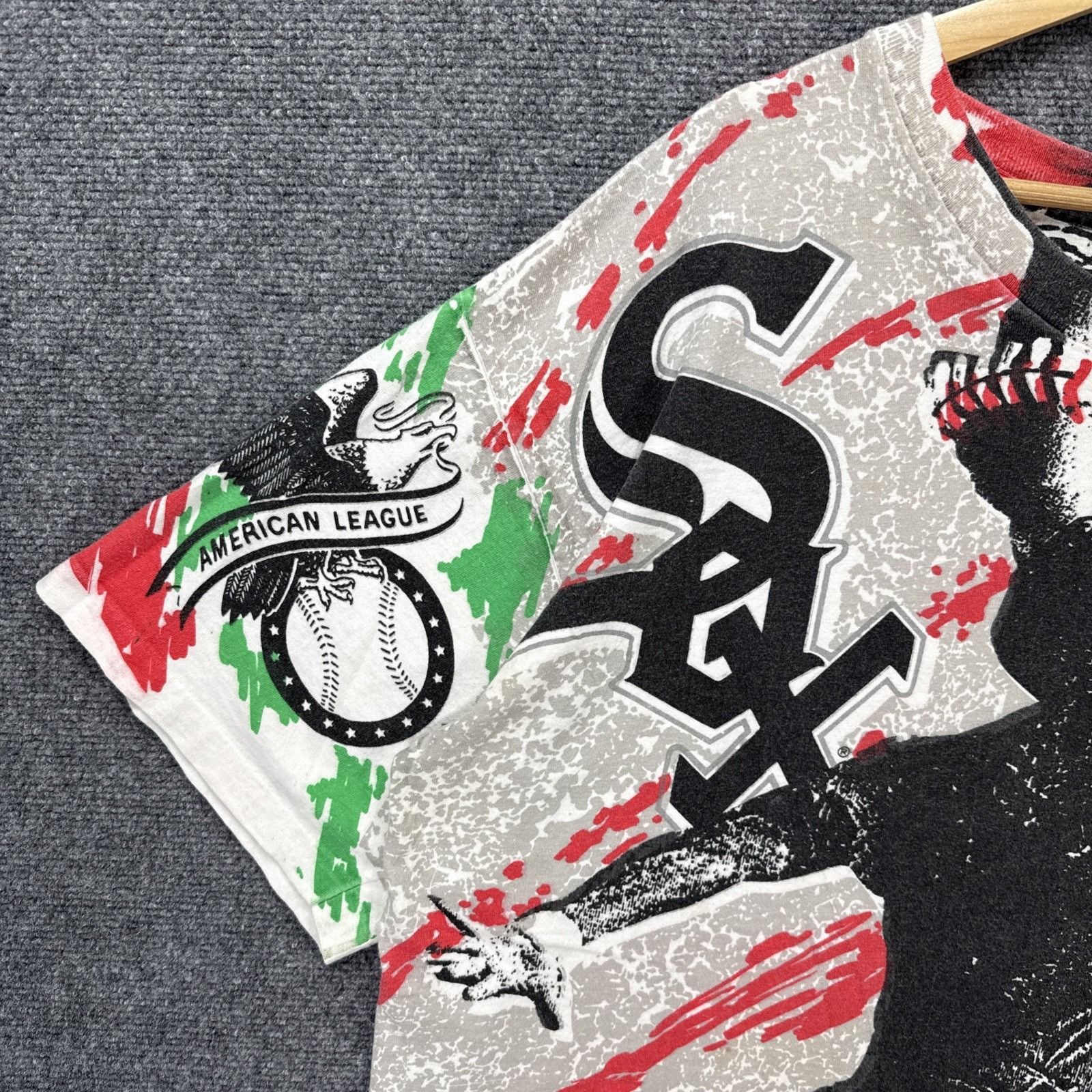 Hanes Vintage Chicago White Sox Shirt Mens XL White 90s AOP Size US XL / EU 56 / 4 - 2 Thumbnail
