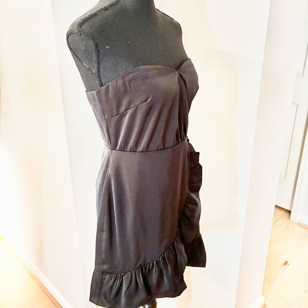 Lulus Lulus Adorable Black Ruffle Strapless Bodycon Dress- Small Size S / US 4 / IT 40 - 10 Thumbnail