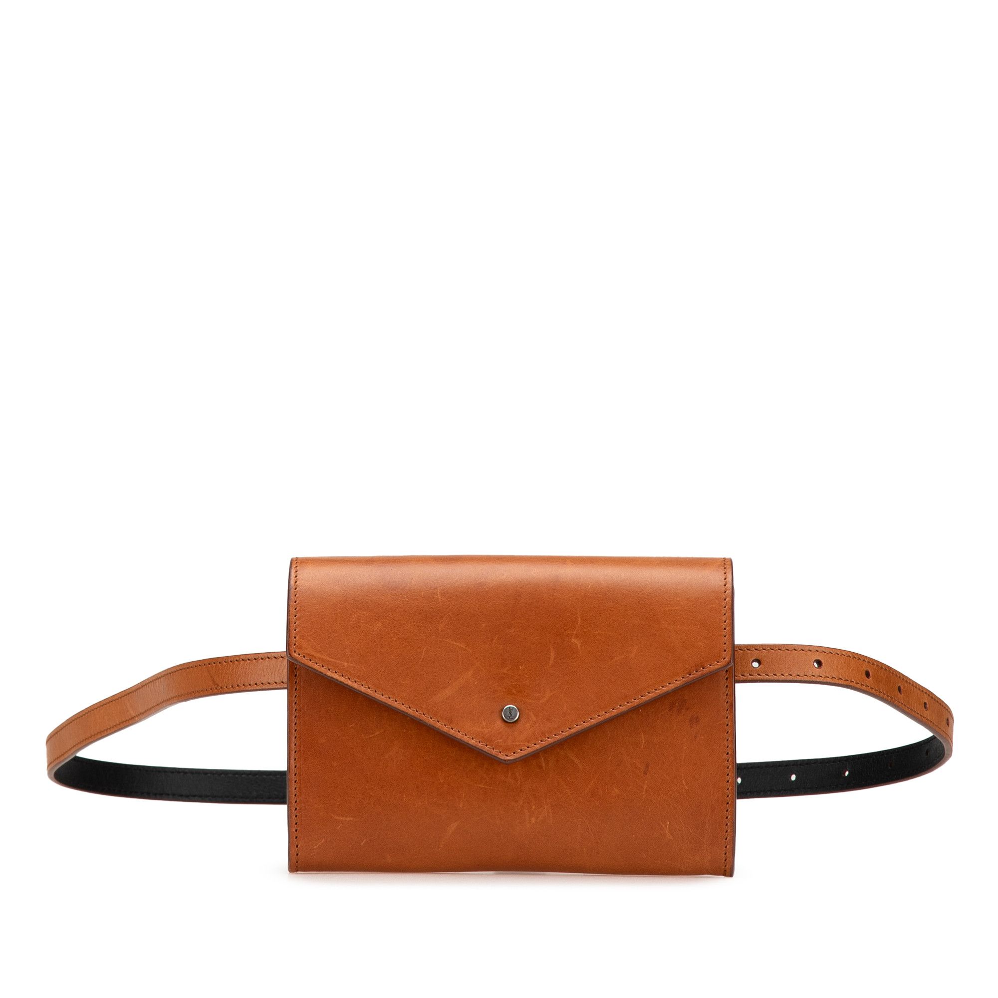 YVES Saint Laurent Leather Envelope Belt Bag in Brown, Women's