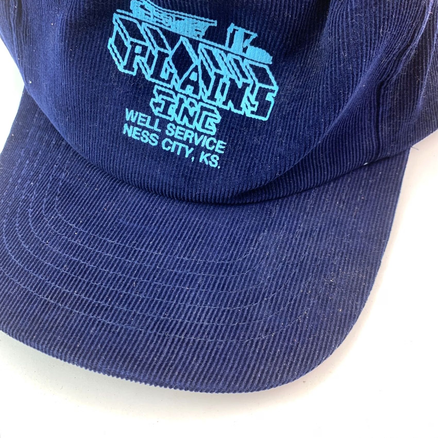 Vintage Vintage Plains Inc Well Service Ness City KS Corduroy Blue Strapback Dad Hat Size ONE SIZE - 3 Thumbnail