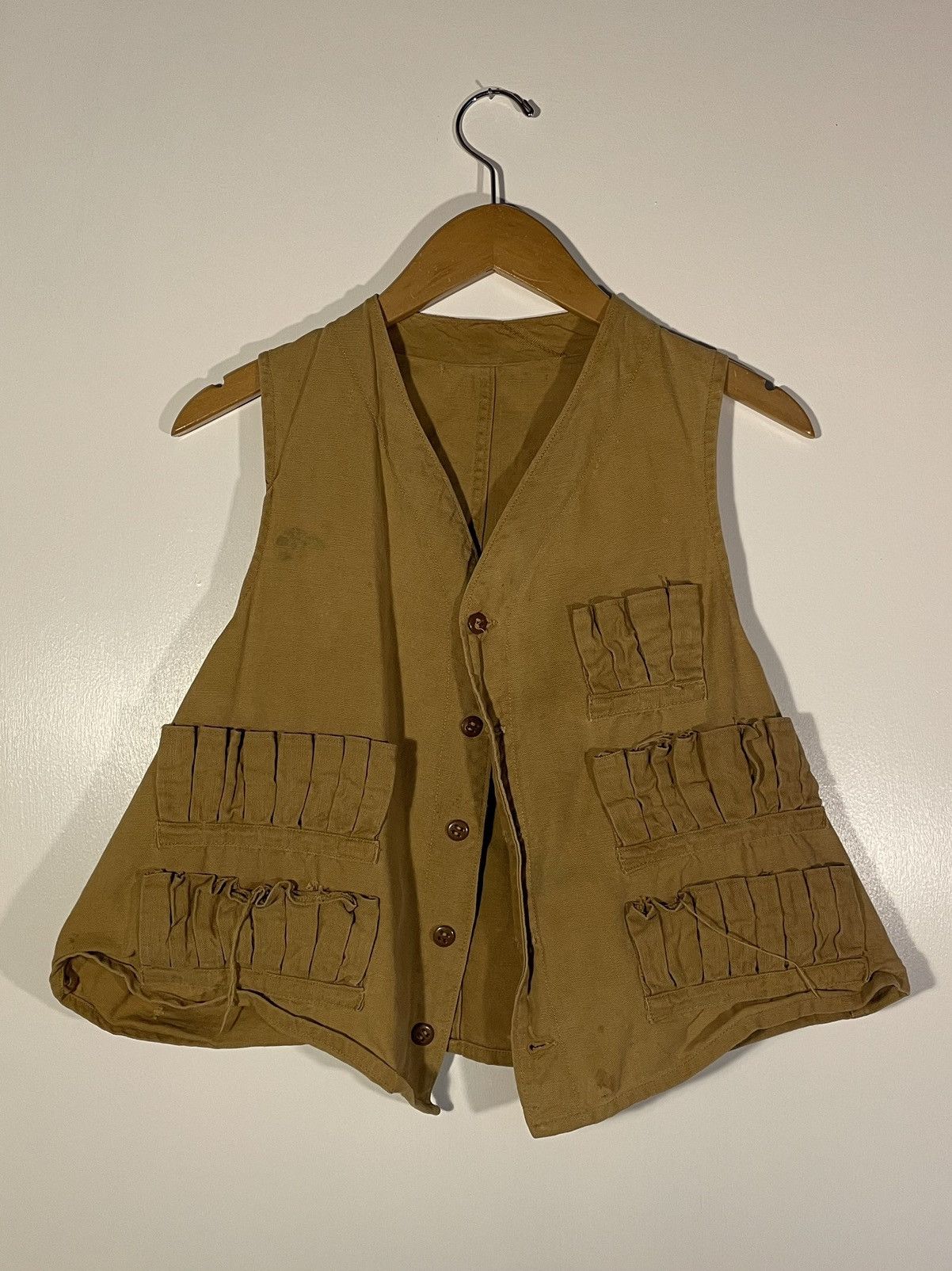 image of Outdoor Life x Vintage Early 1900S Canvas Hunting Vest in Brown, Men's (Size Small)