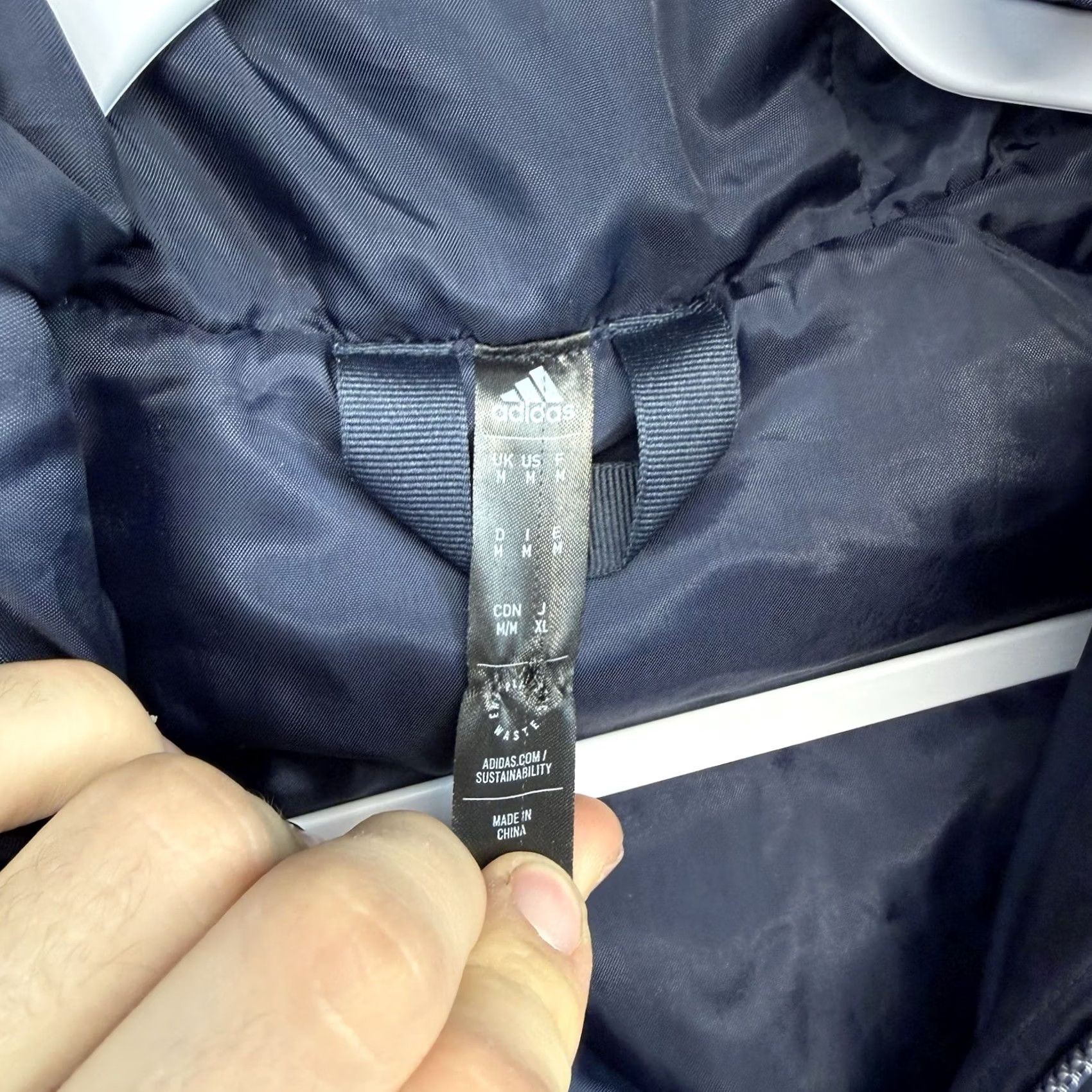 Adidas adidas 3-Stripes Puffy Hooded Jacket Blue M Men’s Winter Shirt? Size US M / EU 48-50 / 2 - 4 Thumbnail