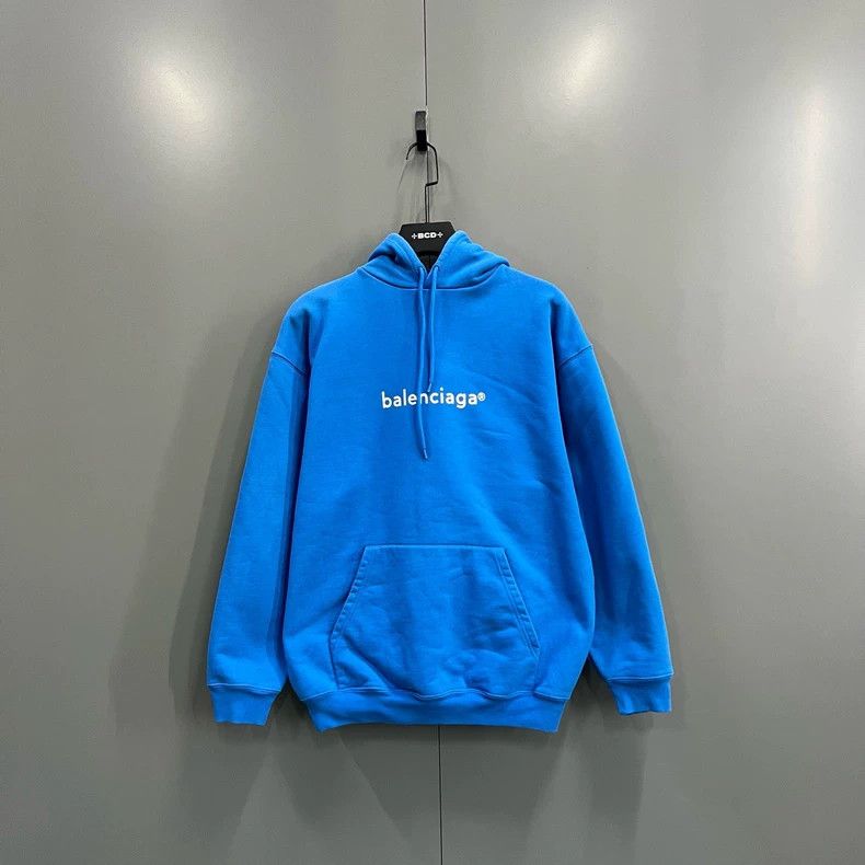 Balenciaga Balenciaga Blue logo hoodie Size US S / EU 44-46 / 1 - 1 Thumbnail