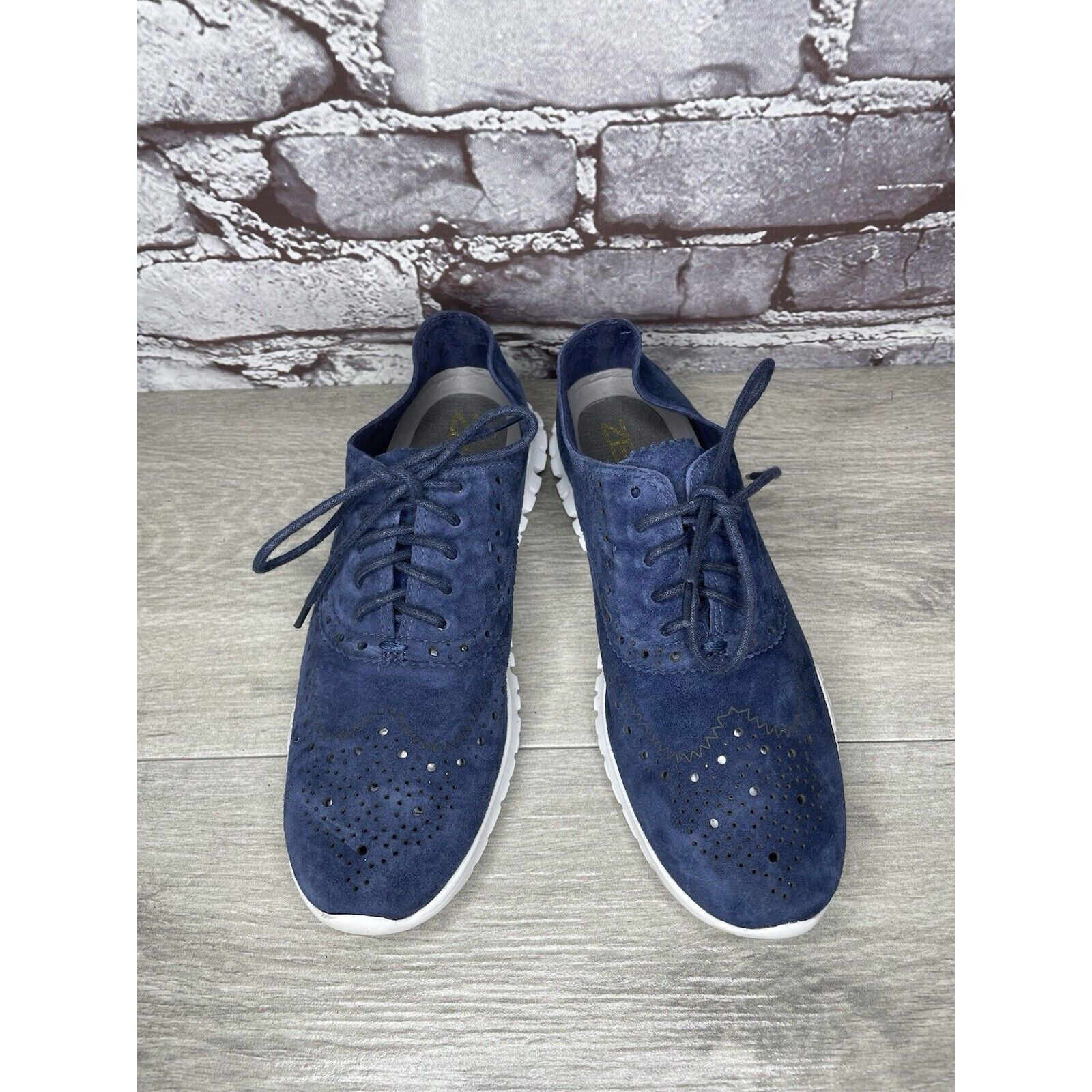 Cole Haan Cole Haan Zerogrand Blue Suede Wingtip Oxfords Women Sz 5.5B Size US 5.5 / IT 35.5 - 21 Thumbnail
