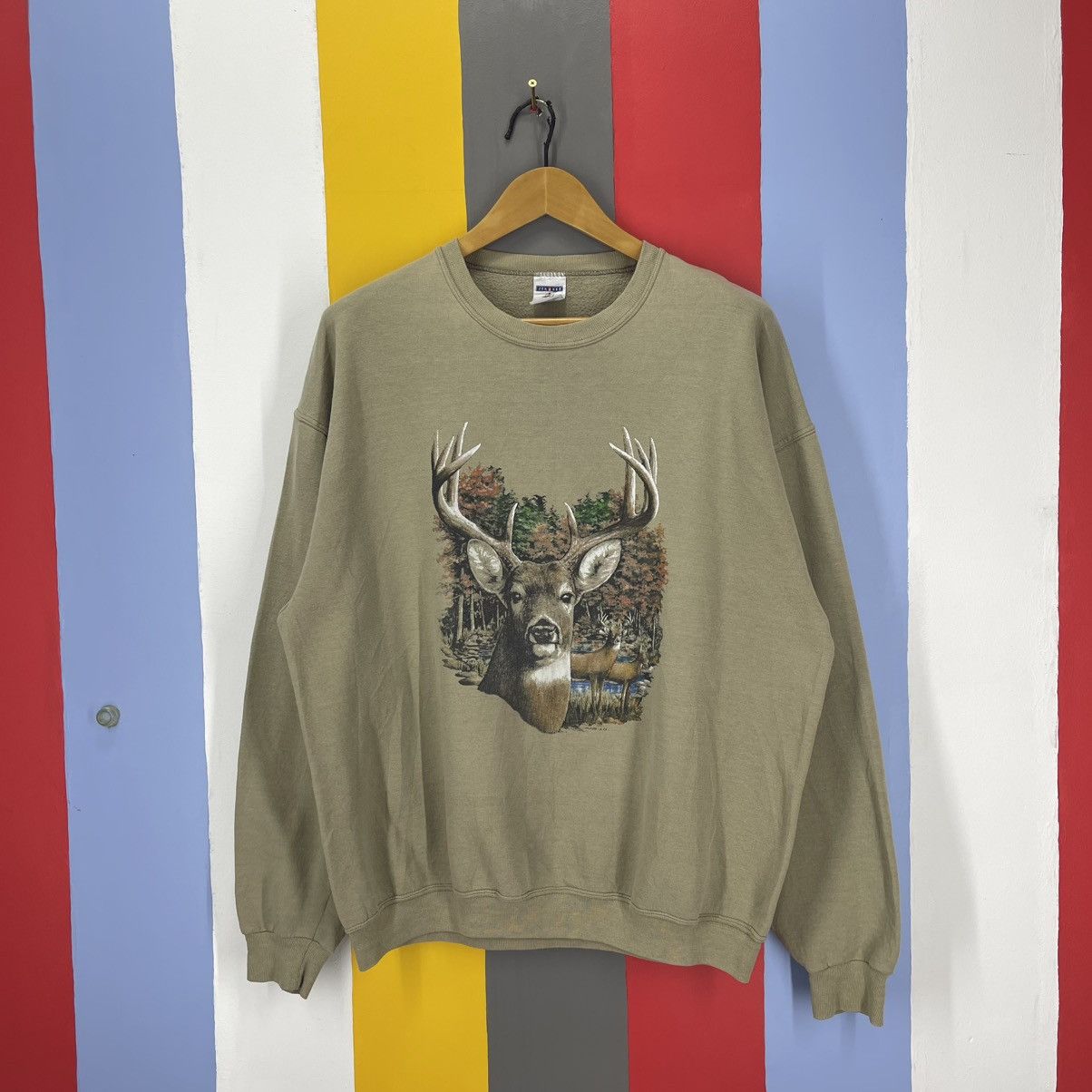 Jerzees Y2K Vintage DEER STAG by JERZEES Sweatshirt #1977/12 Size US XL / EU 56 / 4 - 1 Thumbnail
