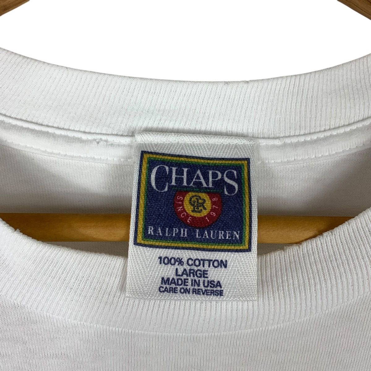 Chaps Ralph Lauren × Vintage Vintage 90s CHAPS RALPH LAUREN american flag spellout tee Size US L / EU 52-54 / 3 - 3 Thumbnail