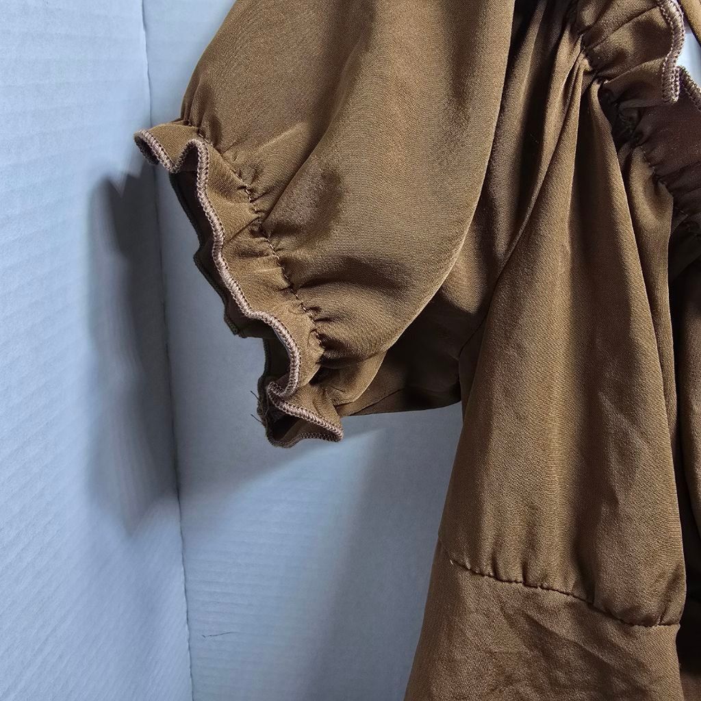 The Unbranded Brand Women's ROMWE Brown Off-Shoulder Dress, Size XL Size XL / US 12-14 / IT 48-50 - 5 Thumbnail