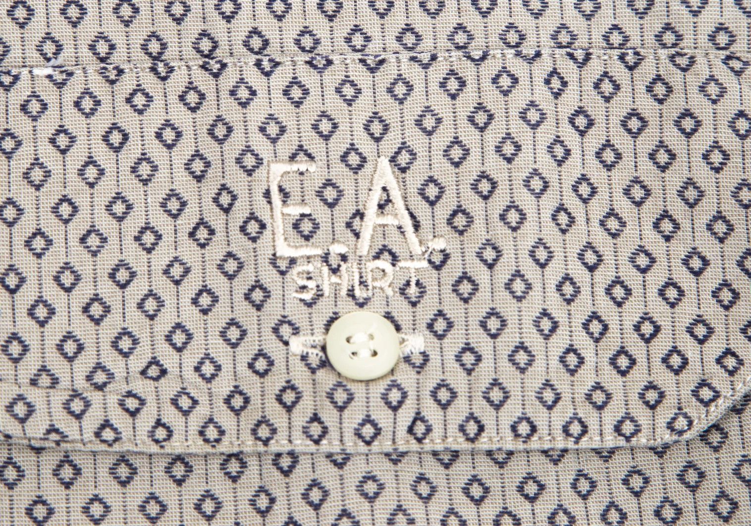 Emporio Armani Button-Down Shirt with Pattern in Gray and Navy, Size L Size US L / EU 52-54 / 3 - 8 Thumbnail