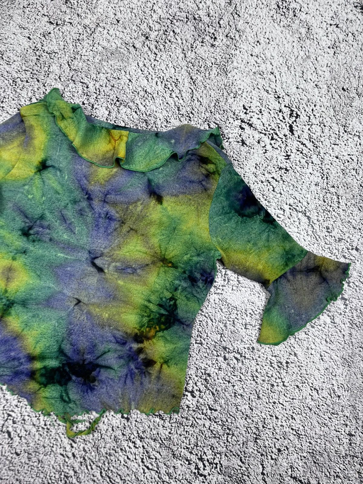 Japanese Brand Vintage Y2K Sheer Mesh Tie Front Top Psychedelic Size M / US 6-8 / IT 42-44 - 9 Thumbnail