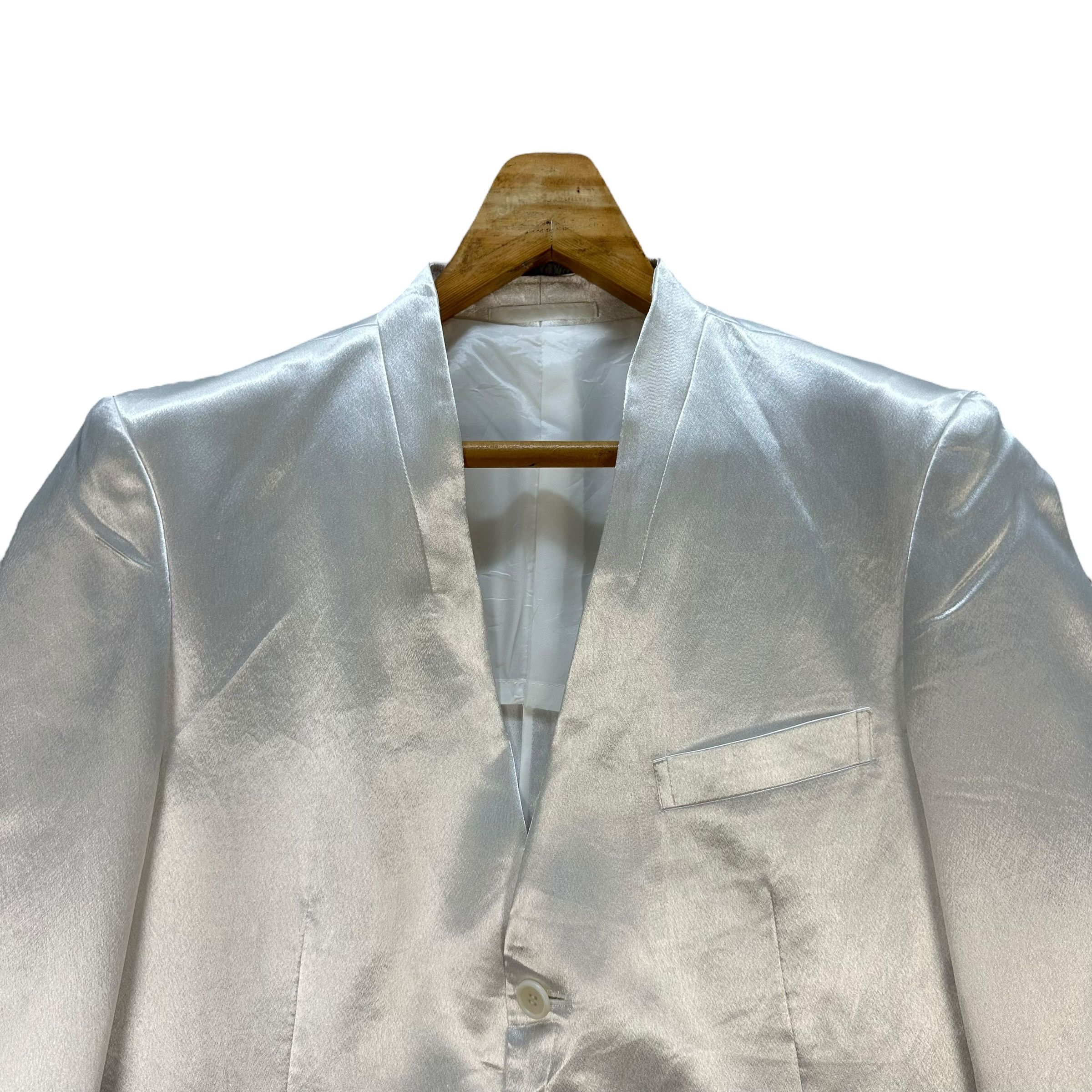 Japanese Brand HARAJUKU ZENMALL Shiny White Blazer Suit Jacket #A44-1006 Size 40R - 2 Thumbnail