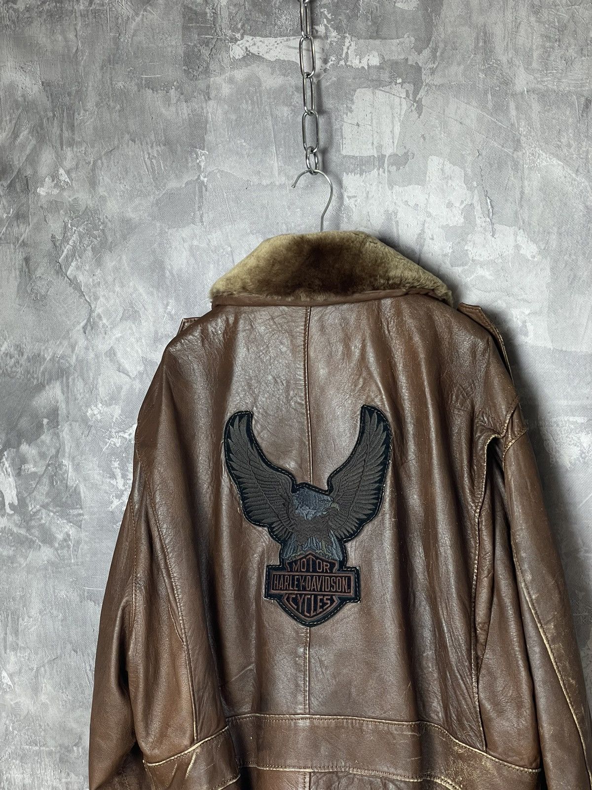 Harley Davidson Harley Davidson Vintage 90s Style Fur Leather Jacket Size US L / EU 52-54 / 3 - 8 Thumbnail