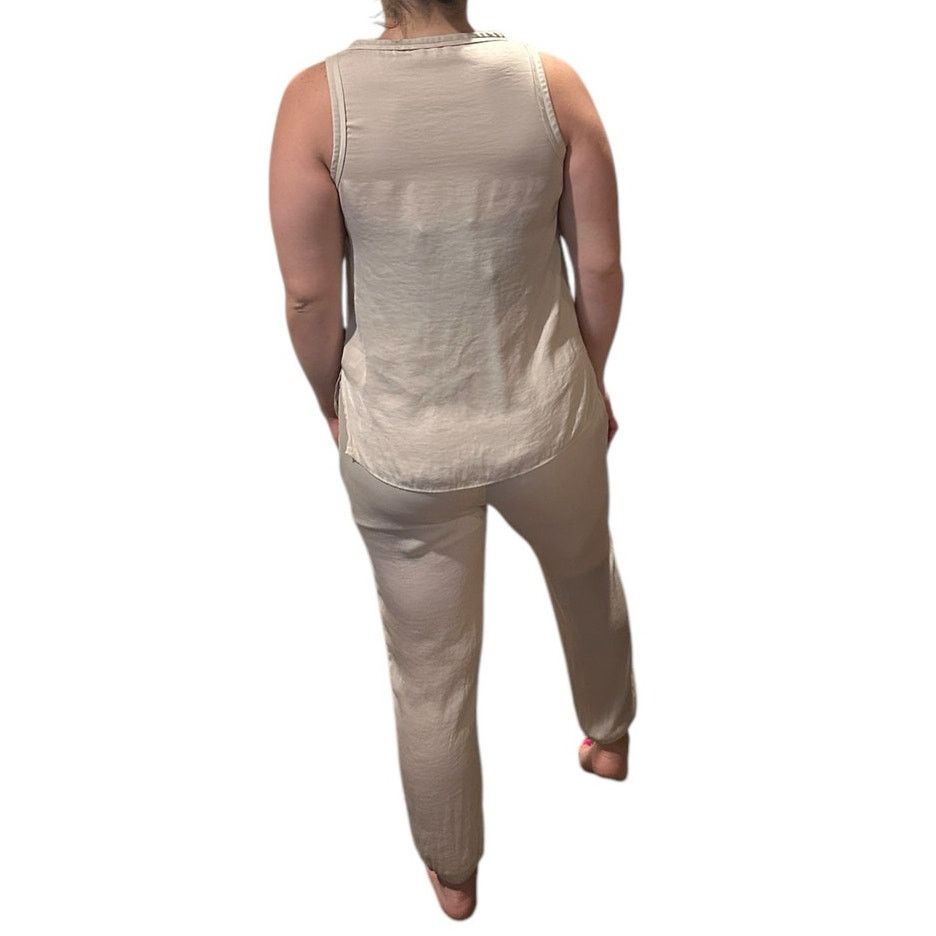 Other Naked Zebra Beige Round Neck Sleeveless Drawstring Joggers Size 28" / US 6 / IT 42 - 2 Thumbnail