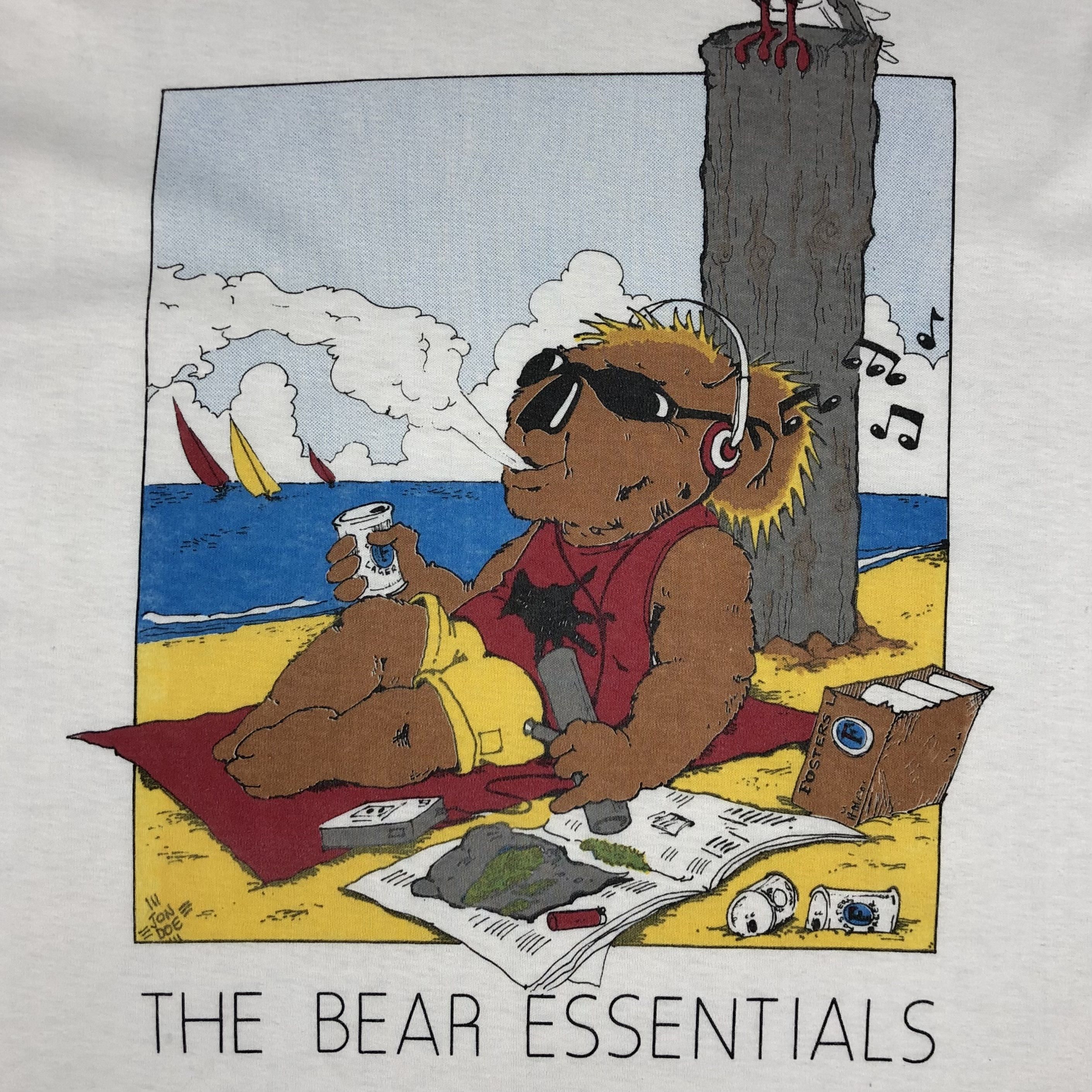 Vintage 90s Bear Smoke Weed 420 Foster Beer Dope Vintage Tee Size US M / EU 48-50 / 2 - 4 Thumbnail
