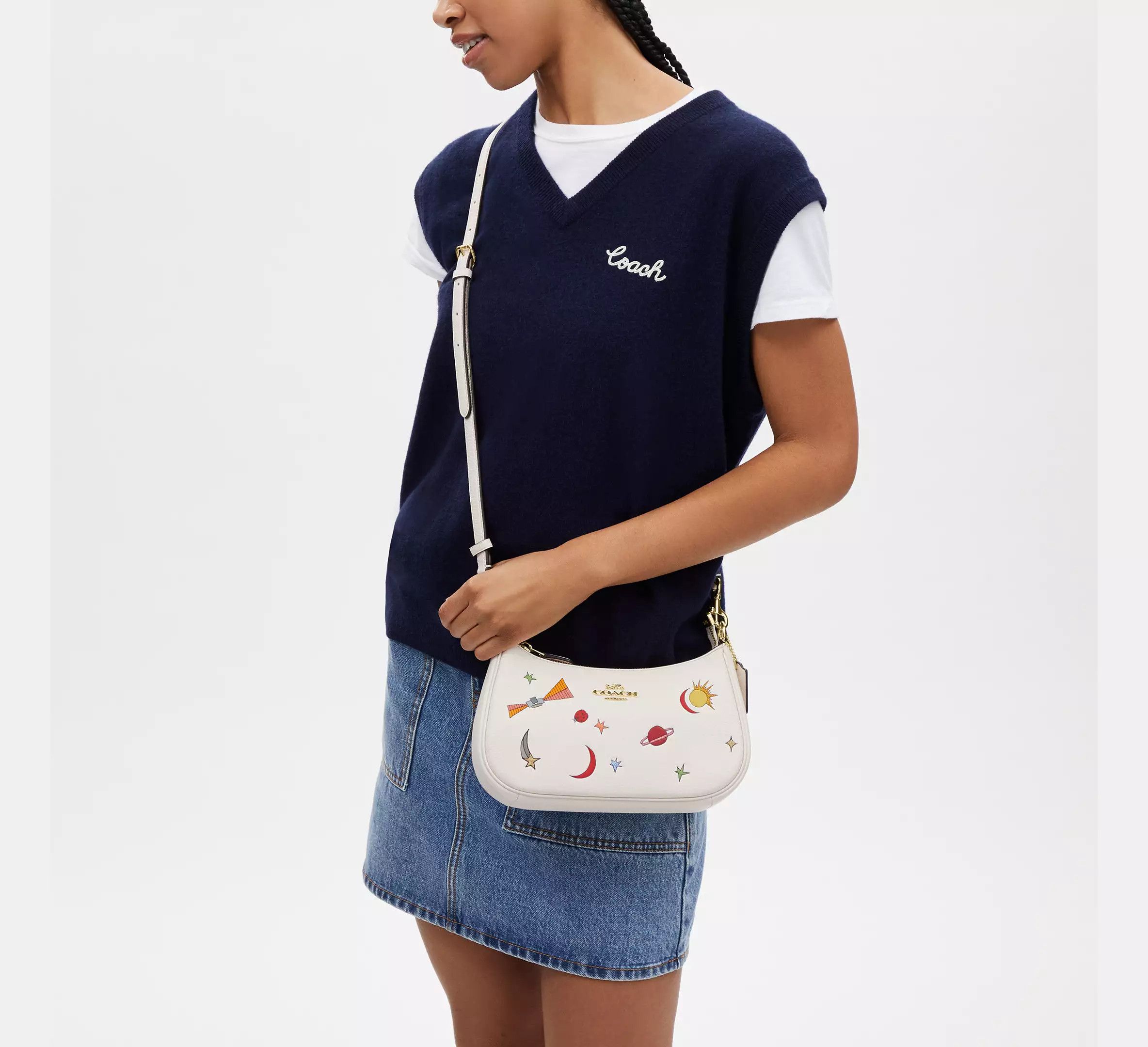 Coach Observed By Us Teri Shoulder Bag In Leather With Print CU388 Size ONE SIZE - 9 Thumbnail