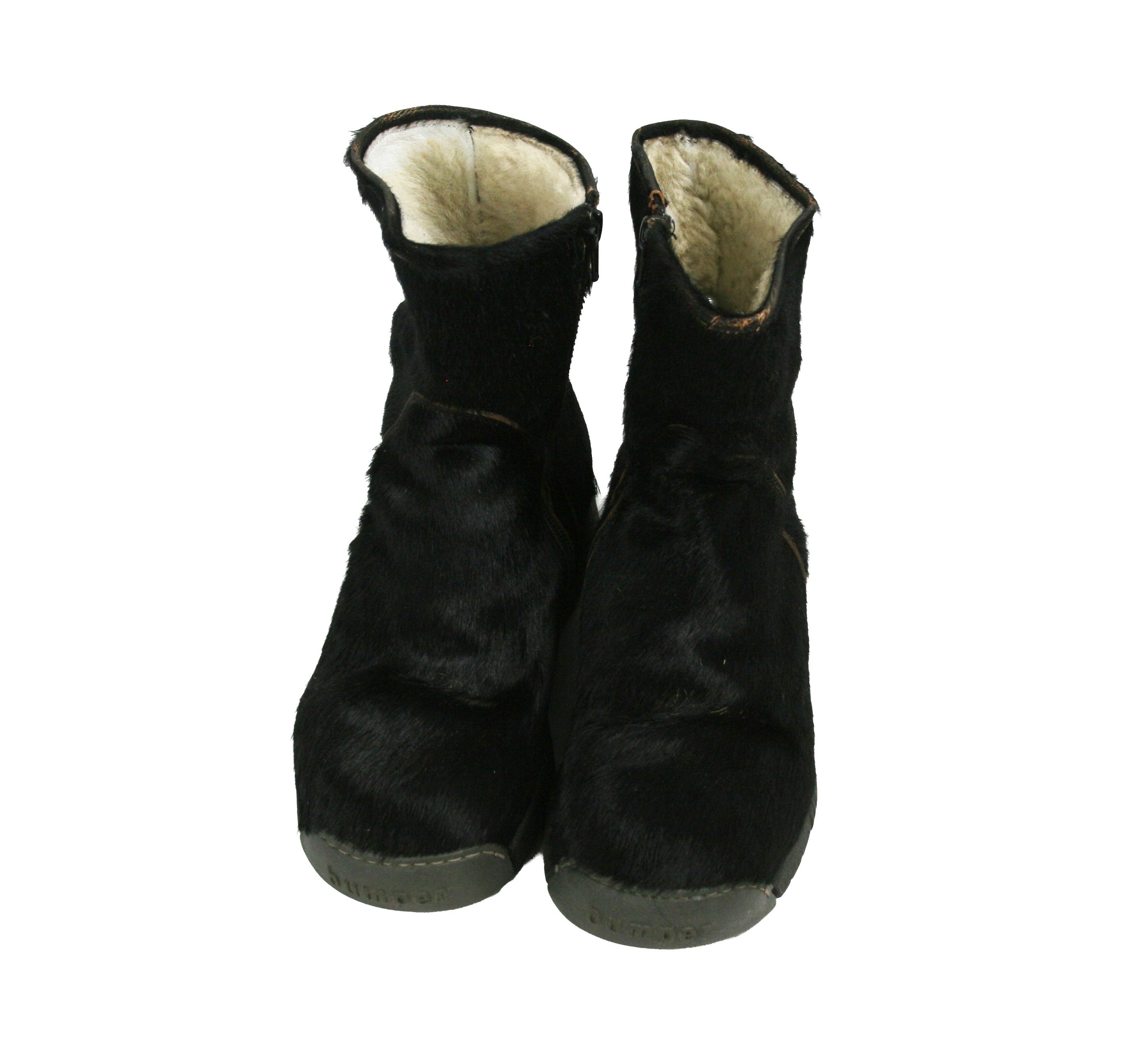 Japanese Brand Bumper 00S Y2K Pony Hair Fur Zip Chewbacca Boots Vintage Size US 7 / IT 37 - 8 Thumbnail