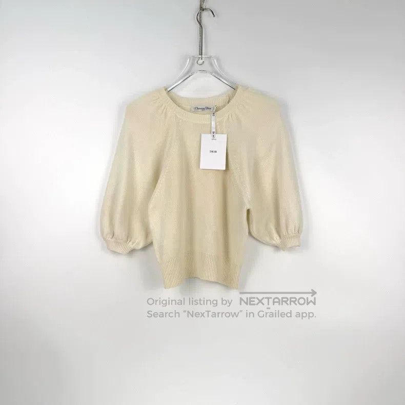 Dior Dior Beige lantern sleeve cashmere sweater Size XXS / US 00 / IT 34 - 3 Thumbnail