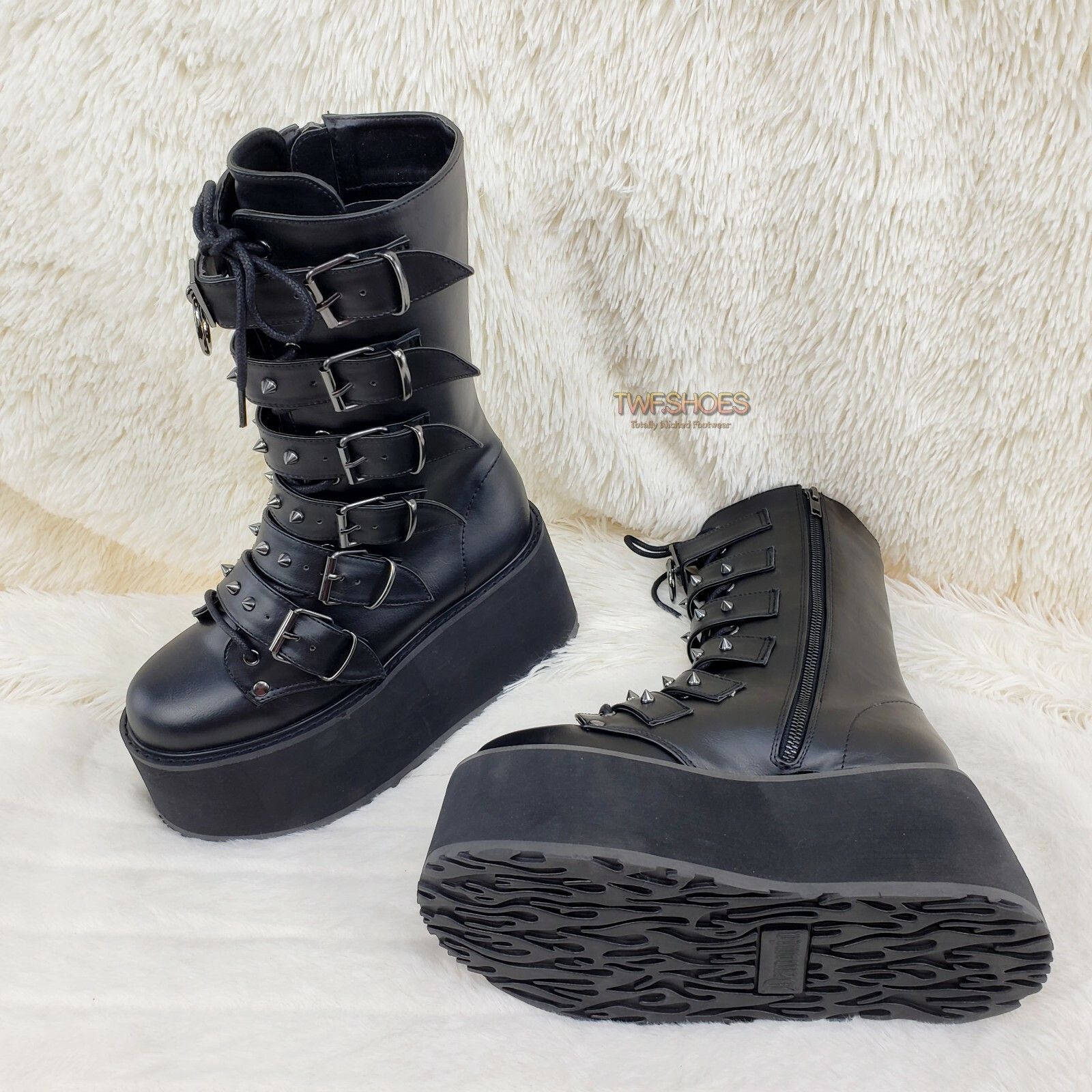 Demonia Cult DEMONIA Damned 225 Multi Strap Goth Punk Rock 3.5" Platform Size US 8 / IT 38 - 4 Thumbnail