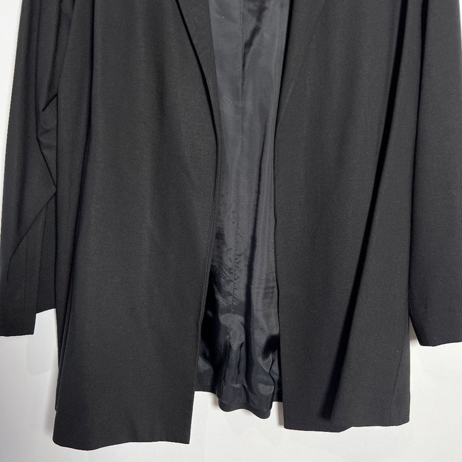Eileen Fisher Eileen Fisher Open Front Wool Blazer SIZE M Black Jacket Size M / US 6-8 / IT 42-44 - 11 Thumbnail