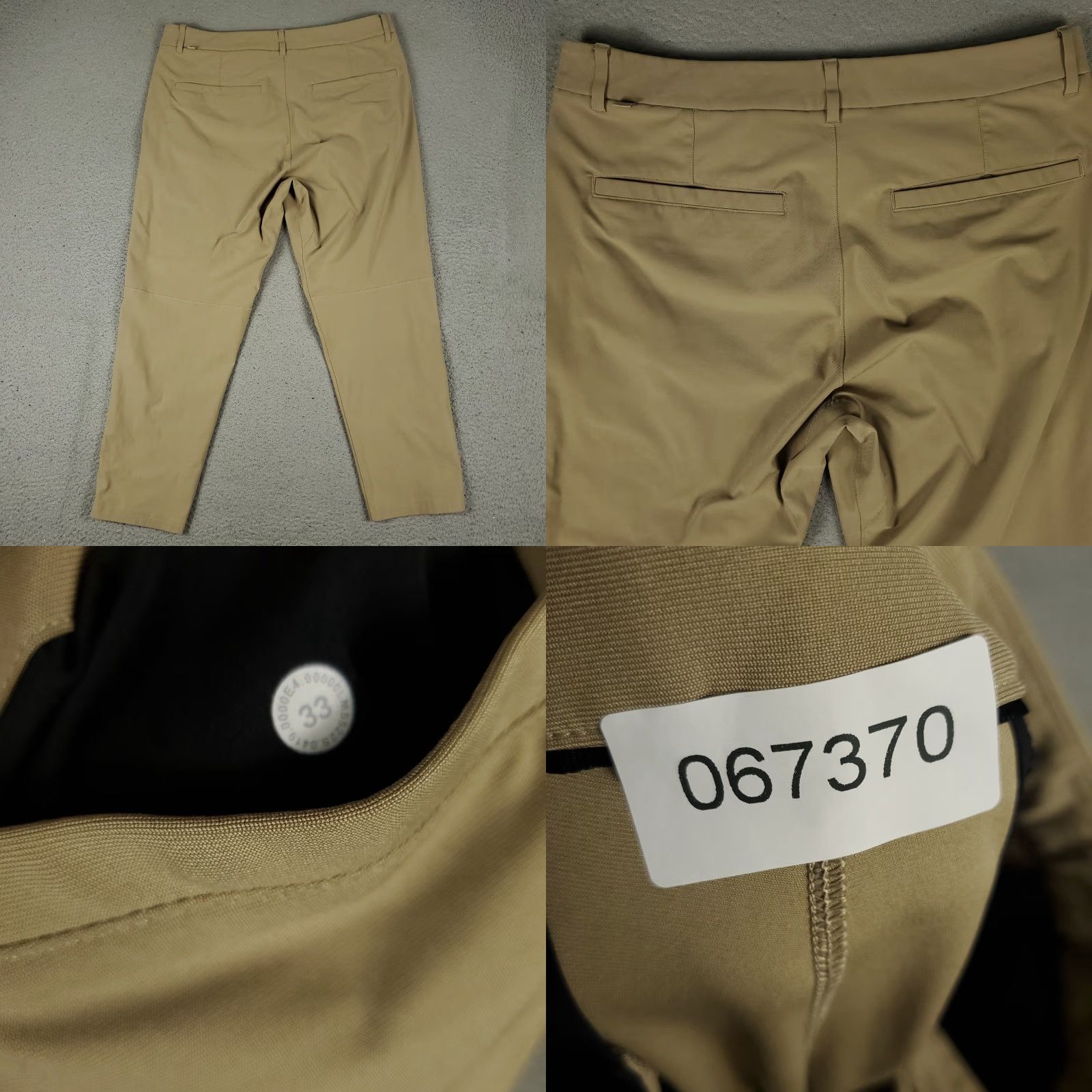 Lululemon Lululemon Pants Mens 33x26 Beige Chino Straight Pocket Slash Flat Front Regular Pant Size US 33 - 8 Thumbnail