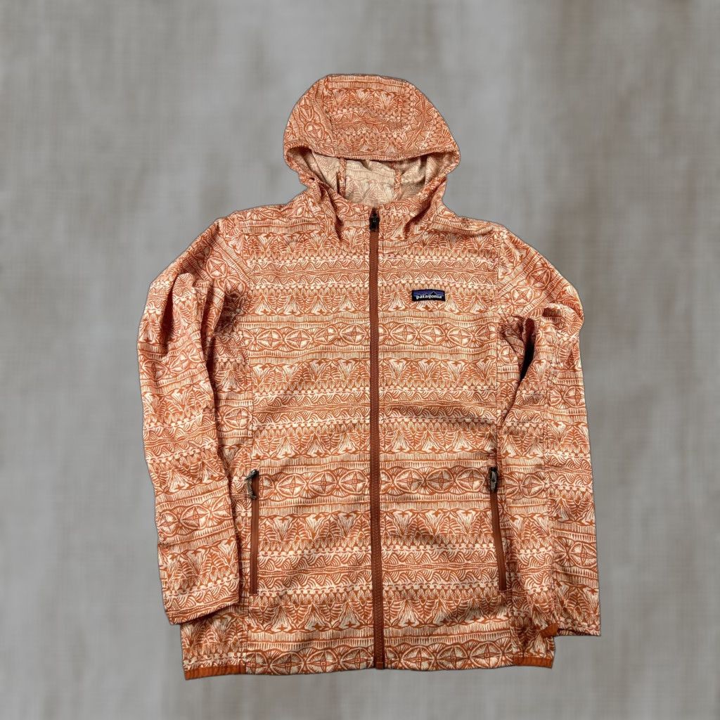 Patagonia Patagonia Hoody Jacket Small Womens Lightweight Zip Hooded Orange Geometric Pattern Size S / US 4 / IT 40 - 1 Thumbnail