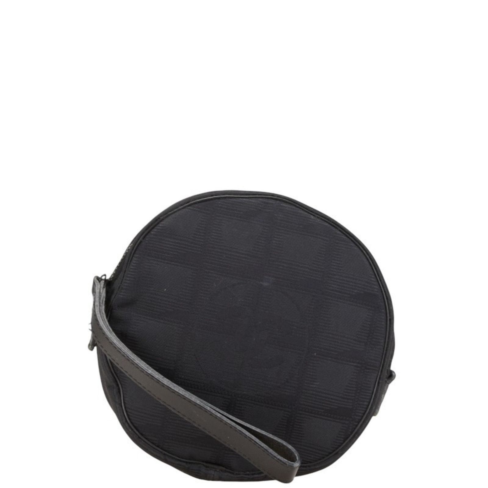 Chanel Round Wallet Black Nylon