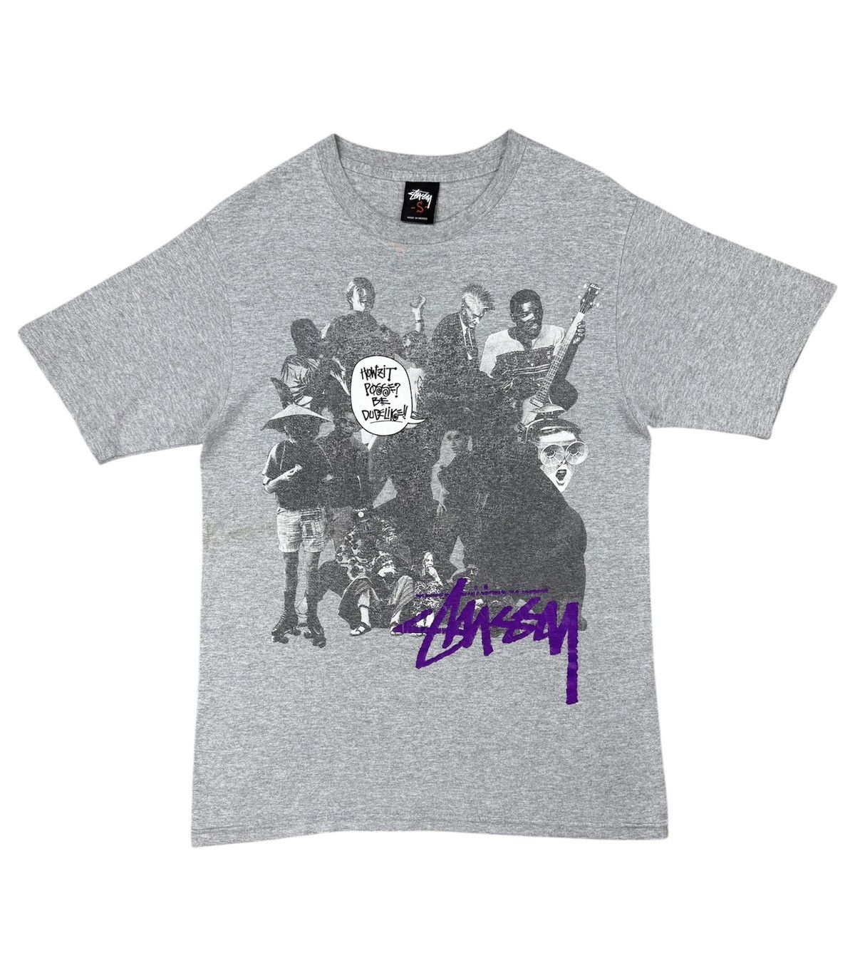 Stussy Vintage Y2K Stüssy Multiprint Rap Tee Heather Grey Tshirt Size US S / EU 44-46 / 1 - 1 Thumbnail