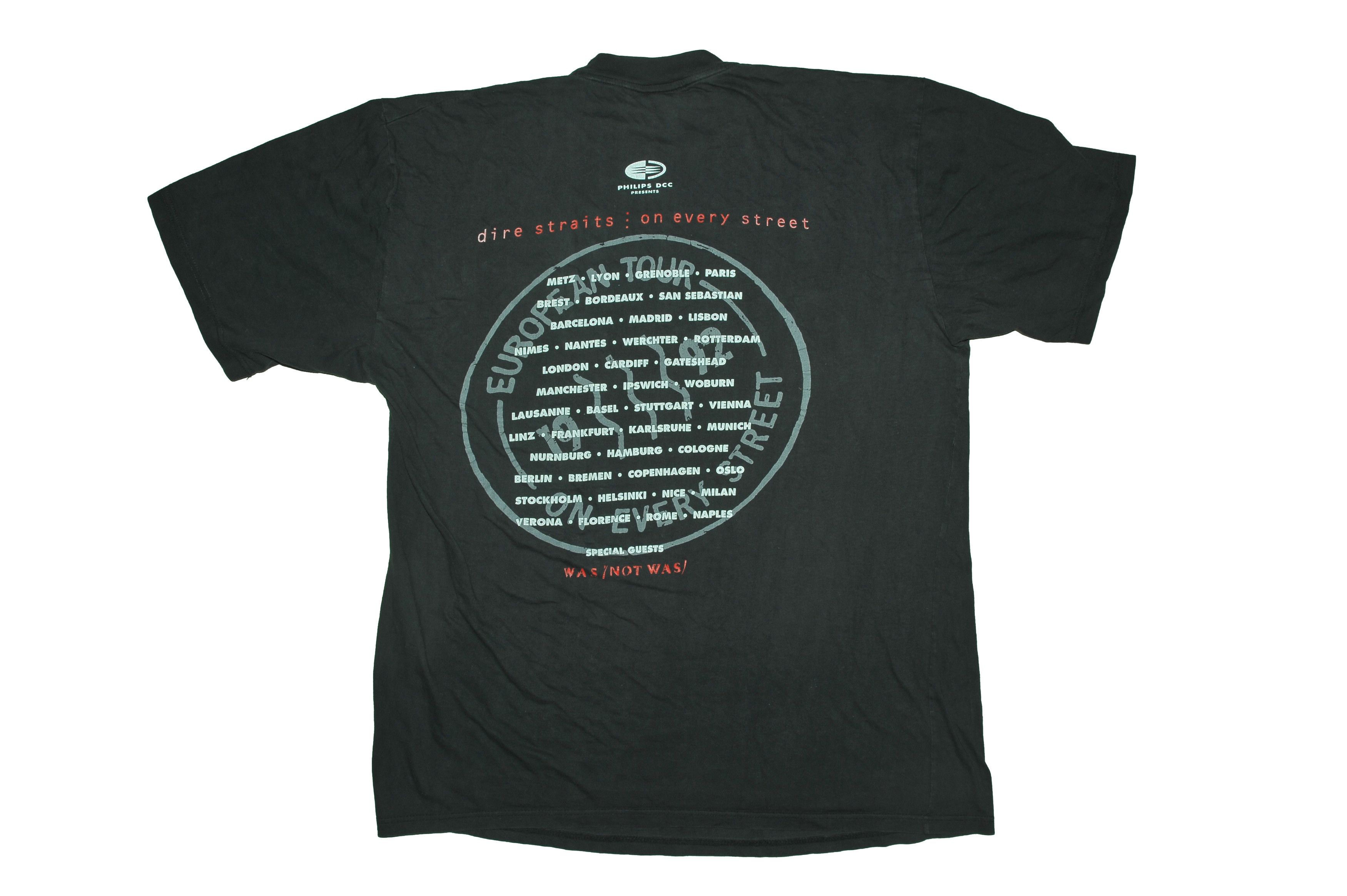 Vintage Vintage 90s Dire Straits : on every street 1992 Tour T-shirt Size US XL / EU 56 / 4 - 2 Thumbnail