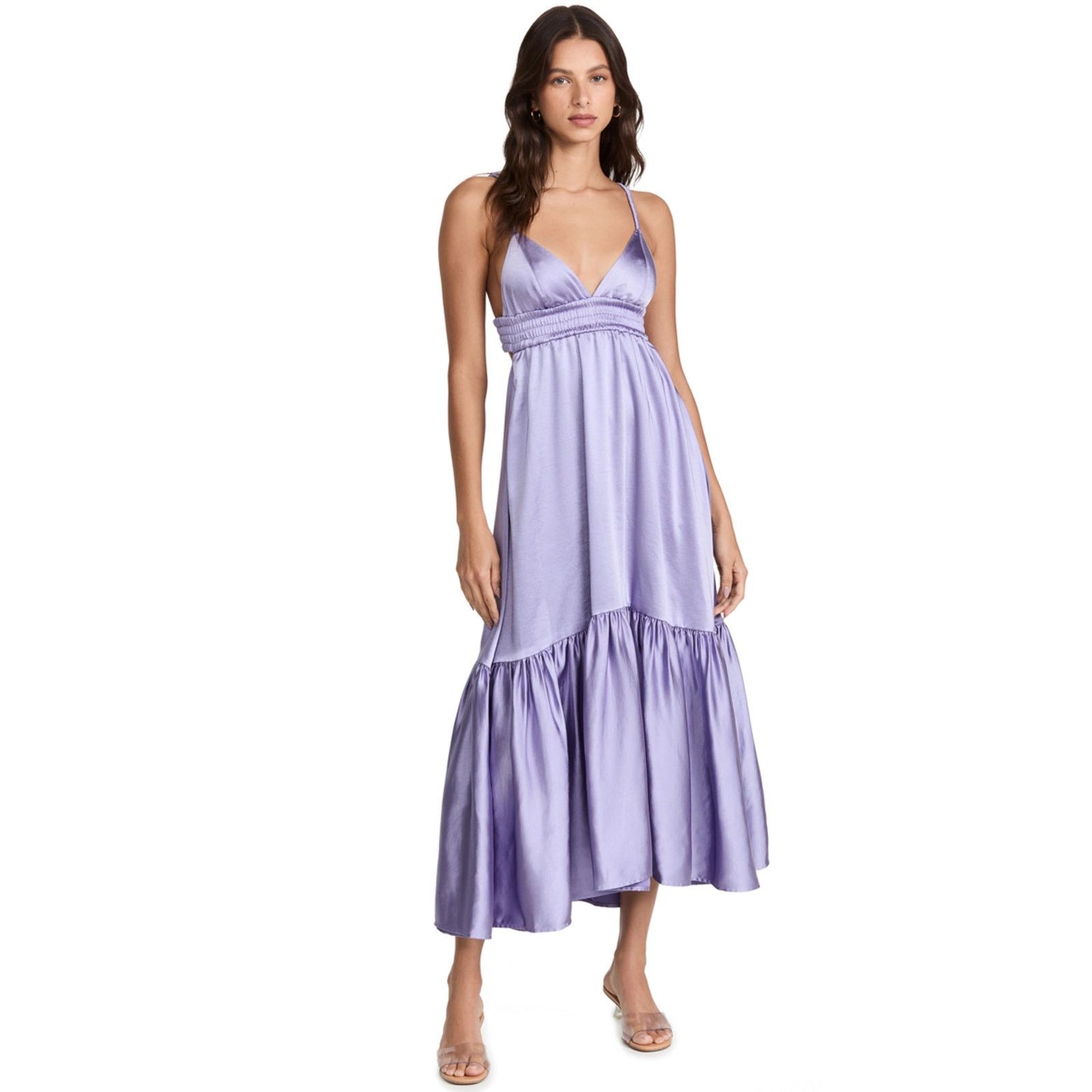 A.L.C. ALC A.L.C. Rhodes Cut-Out Satin Midi Dress Purple size 14 Size XL / US 12-14 / IT 48-50 - 13 Thumbnail