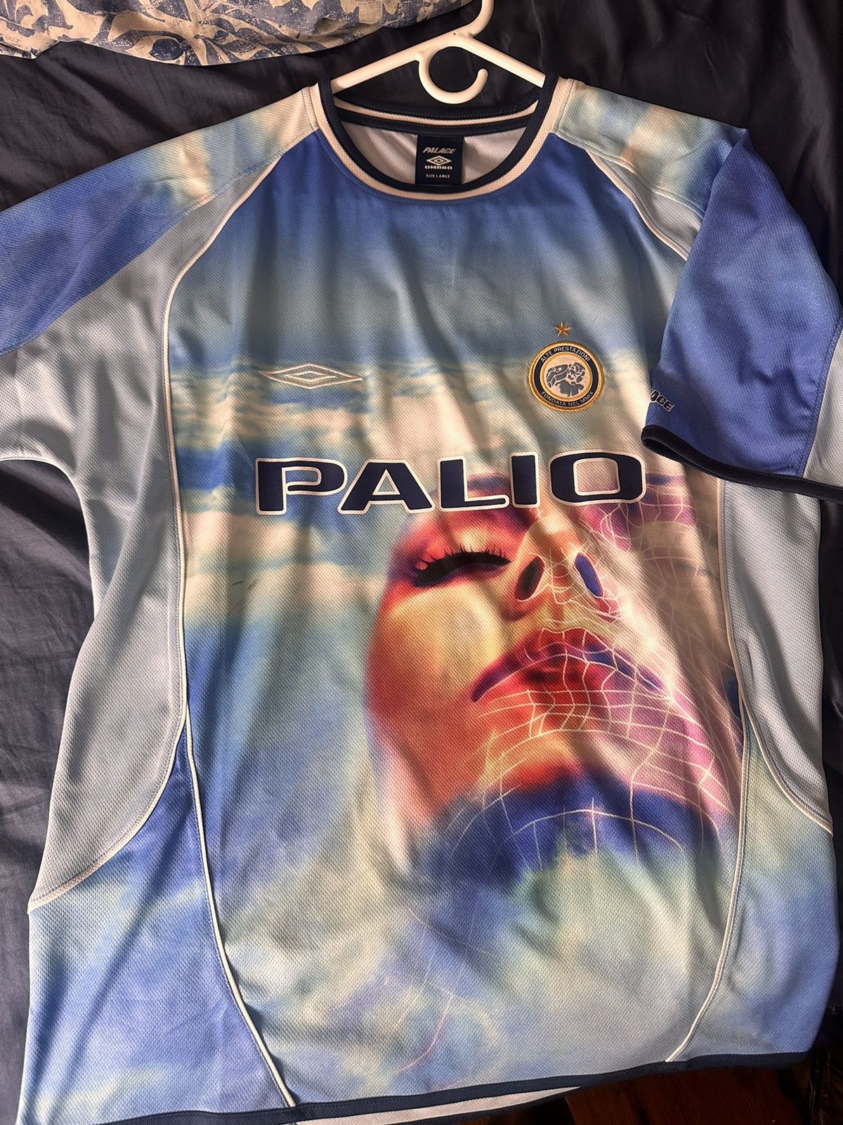 Palace Palace x Umbro Away shirt dream sky | Grailed