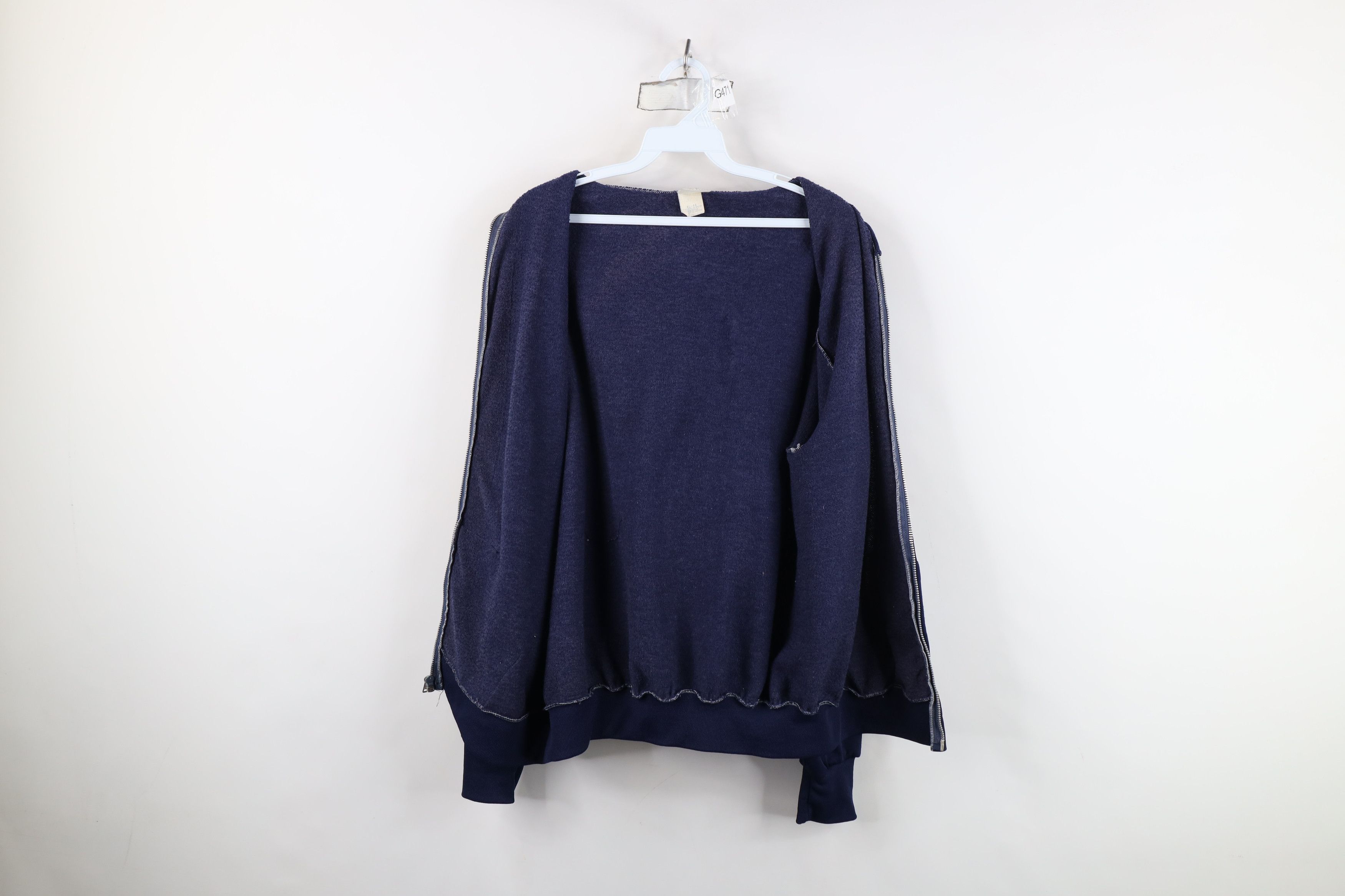 Vintage Vintage 70s Streetwear Blank Full Zip Hoodie Sweatshirt USA Size US XL / EU 56 / 4 - 8 Thumbnail