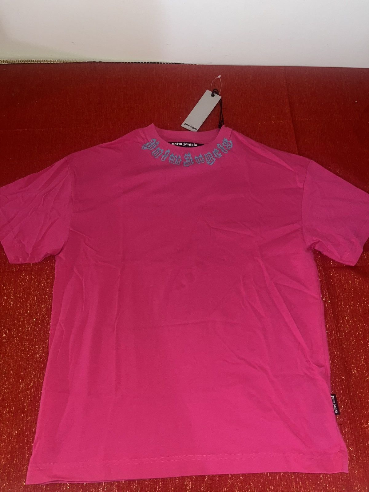 Palm Angels Palm Angels Neck Logo Tee Sz XL Size US XL / EU 56 / 4 - 11 Thumbnail