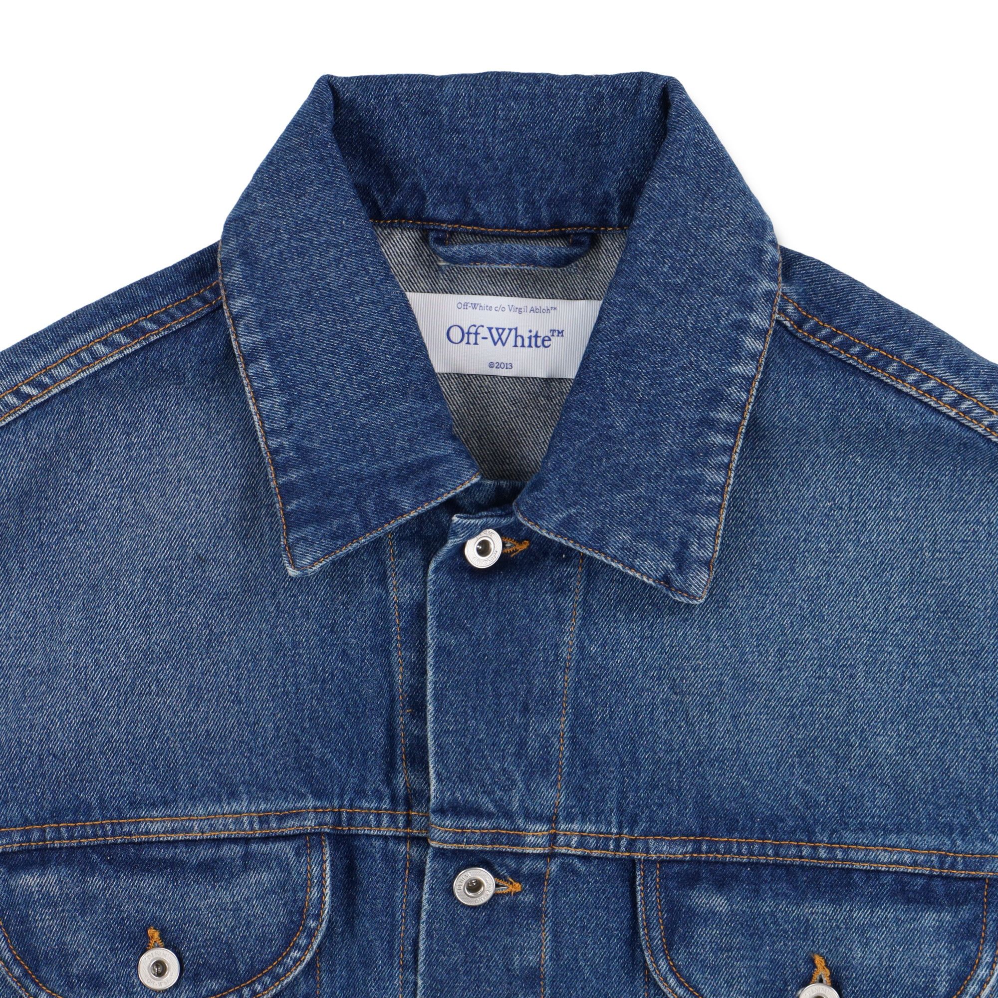 Off-White Blue Arrow Tab Oversized Denim Jacket Size US S / EU 44-46 / 1 - 2 Thumbnail