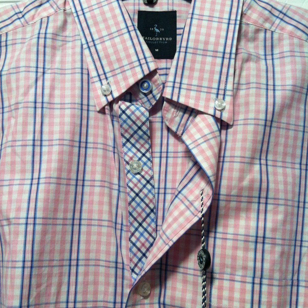 Tailorbyrd TAILORBYRD MENS NEW PINK 100%COTTON CASUAL SHIRT SIZE: M Size US M / EU 48-50 / 2 - 3 Thumbnail