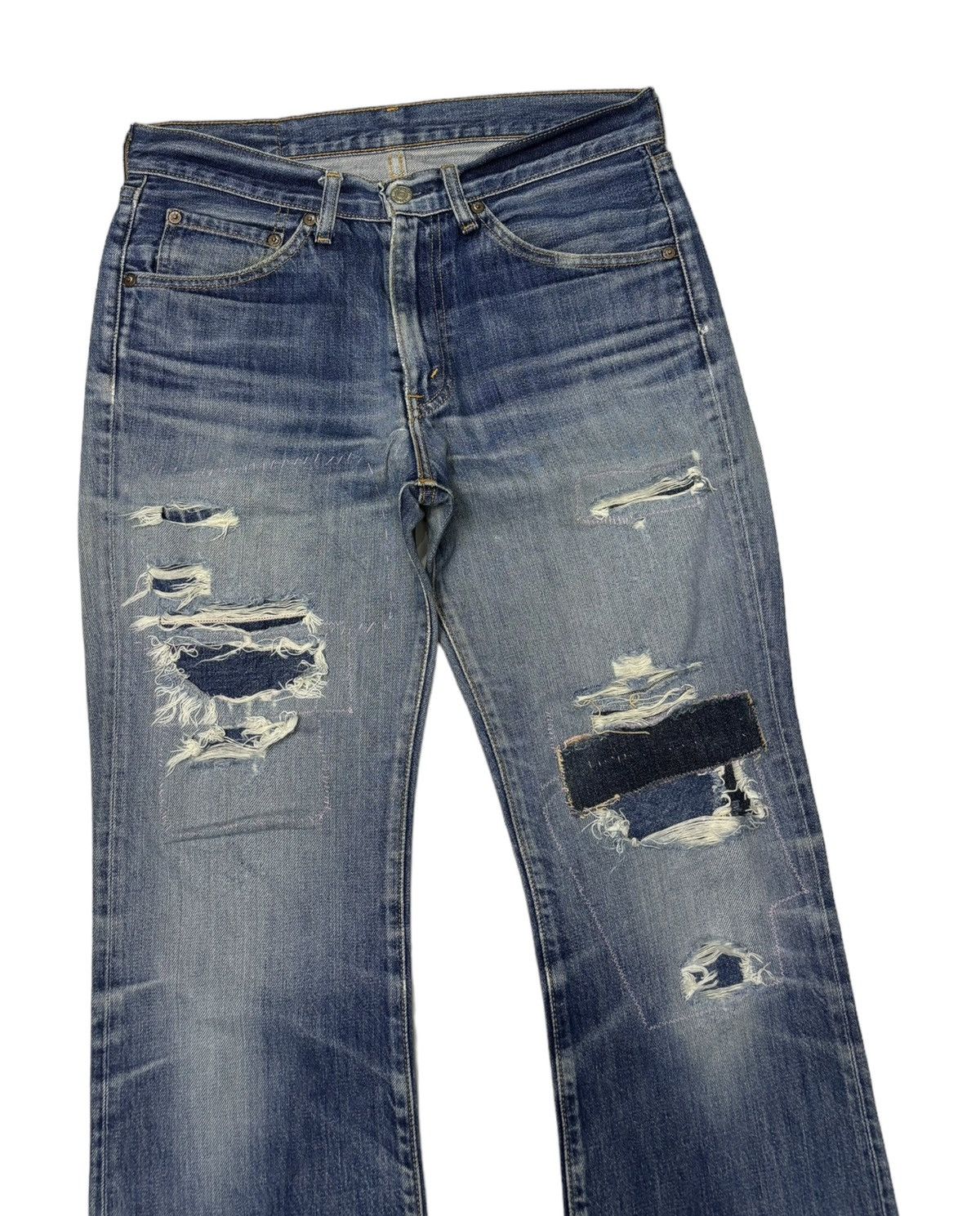 Levi's VINTAGE LEVIS 517 PATCHWORK DISTRESS FLARE JEANS Size US 32 / EU 48 - 6 Thumbnail