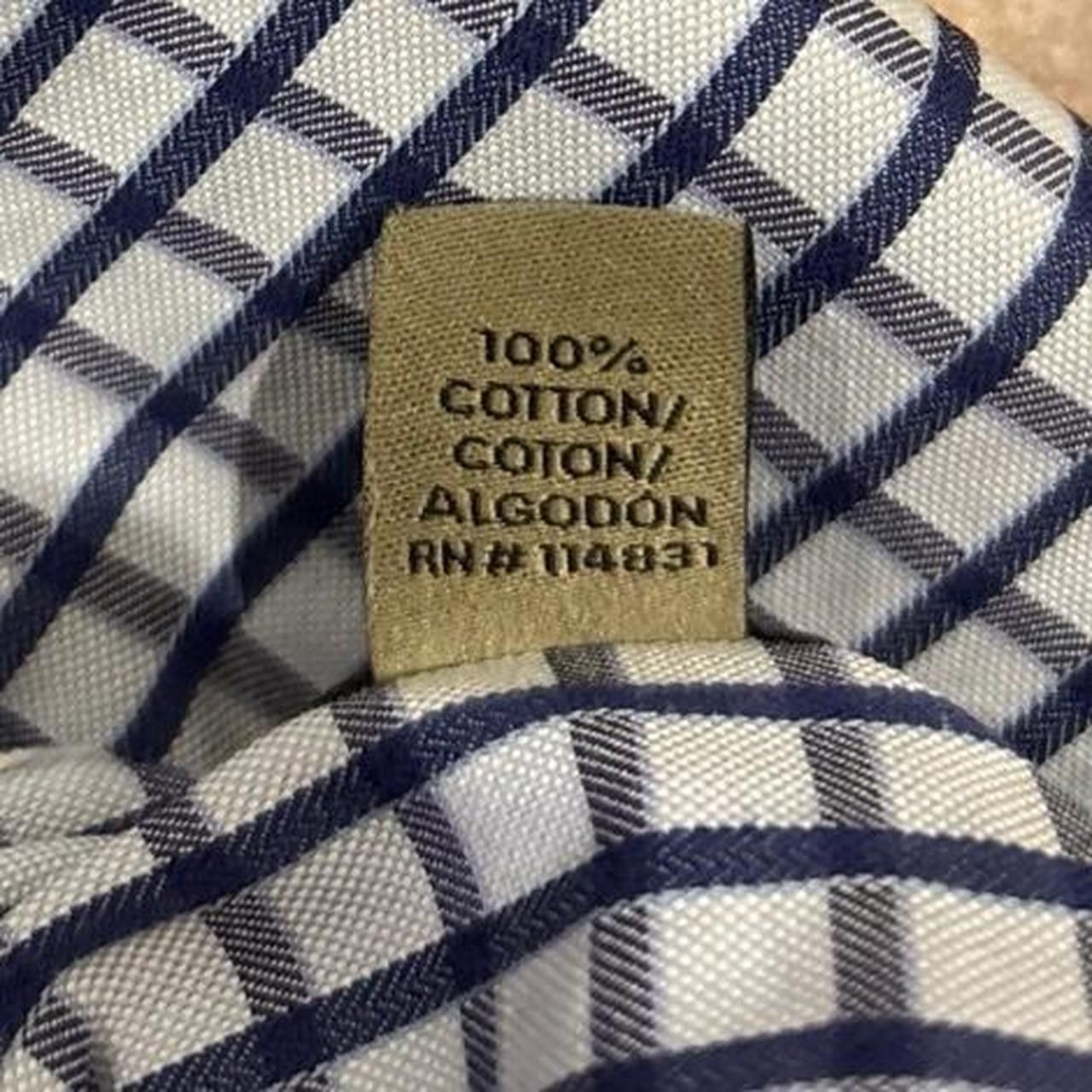 Jhane Barnes Men's Blue and Navy Windowpane Shirt Size US L / EU 52-54 / 3 - 4 Thumbnail